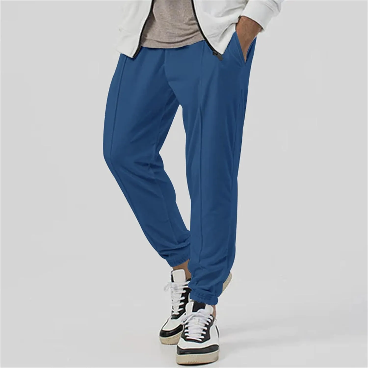 Mens Athletic Yoga Pants Ultra Comfy Elastic Waist Sweatpants Drawstring Casual Waterproof Breathable Trousers