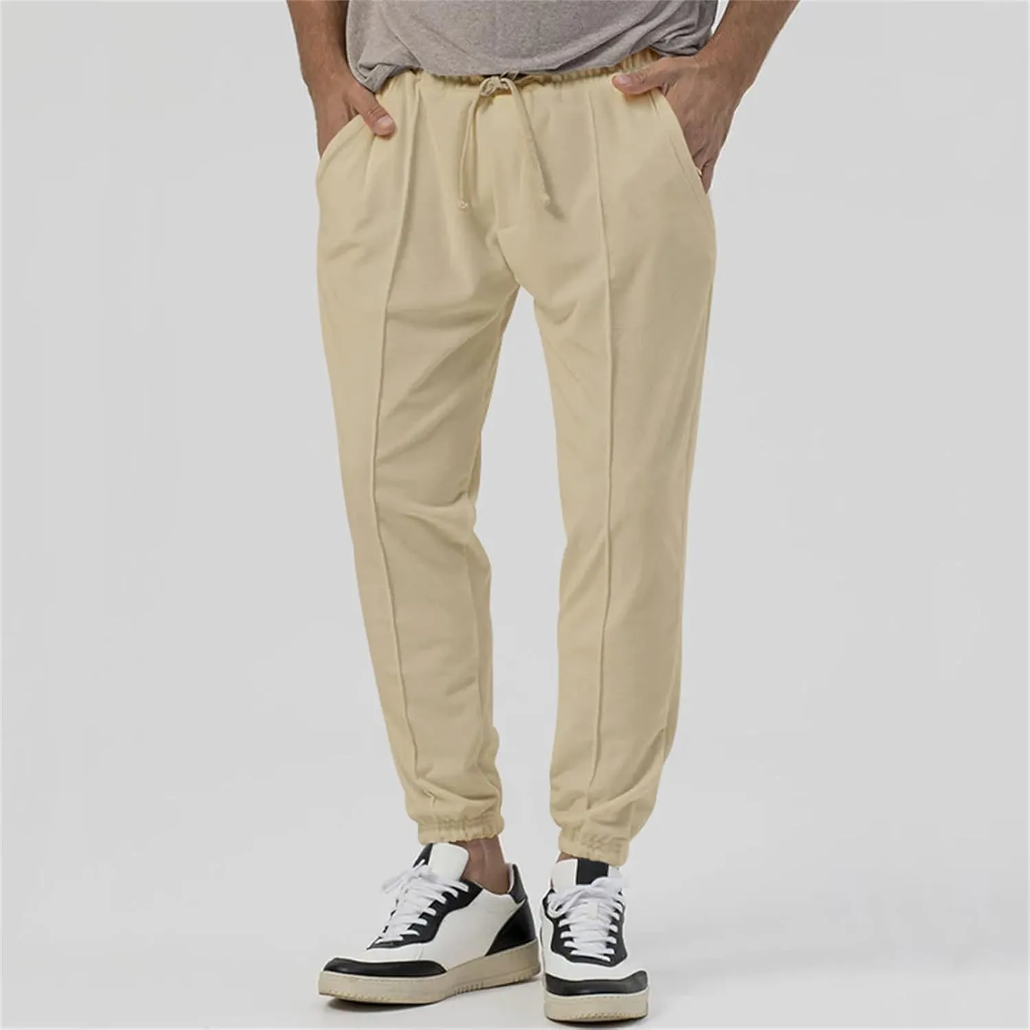 Mens Athletic Yoga Pants Ultra Comfy Elastic Waist Sweatpants Drawstring Casual Waterproof Breathable Trousers