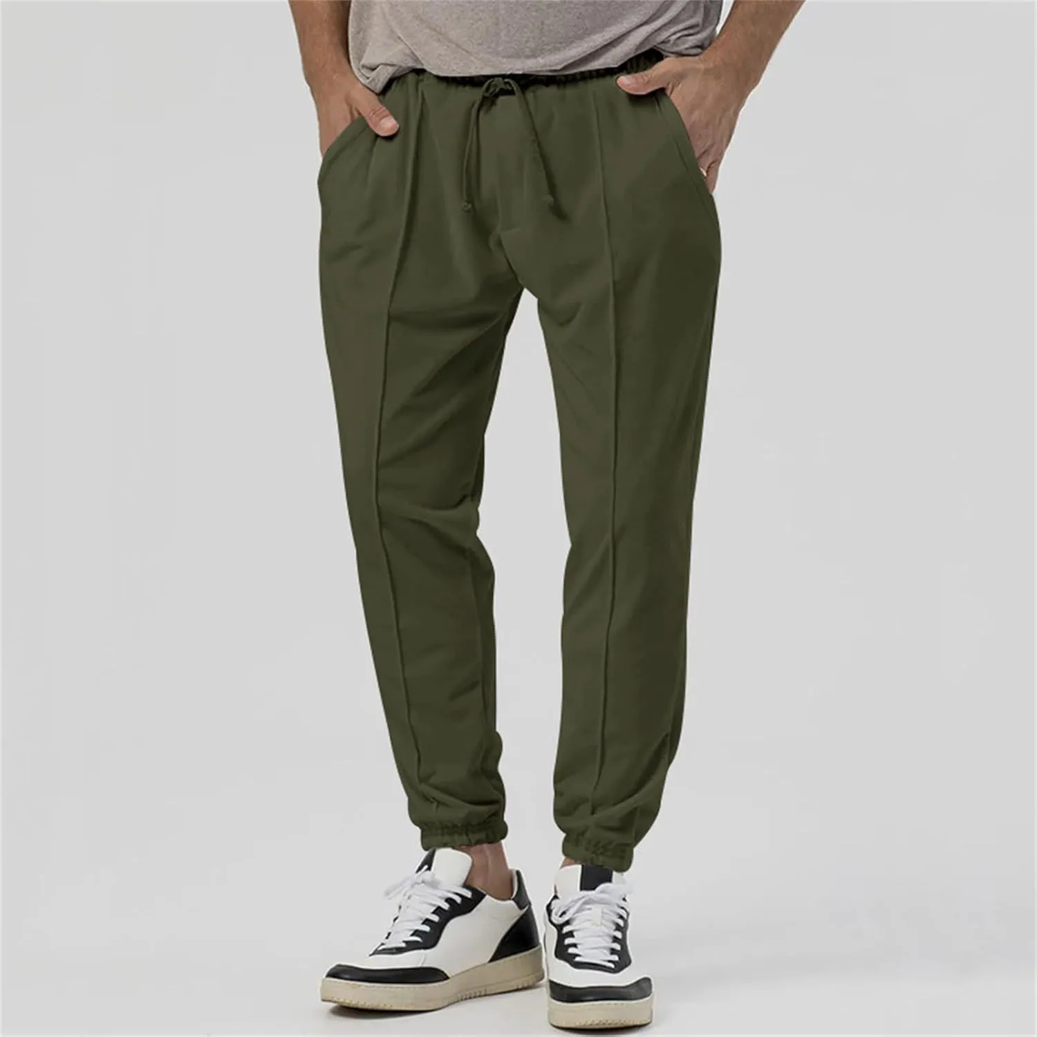 Mens Athletic Yoga Pants Ultra Comfy Elastic Waist Sweatpants Drawstring Casual Waterproof Breathable Trousers