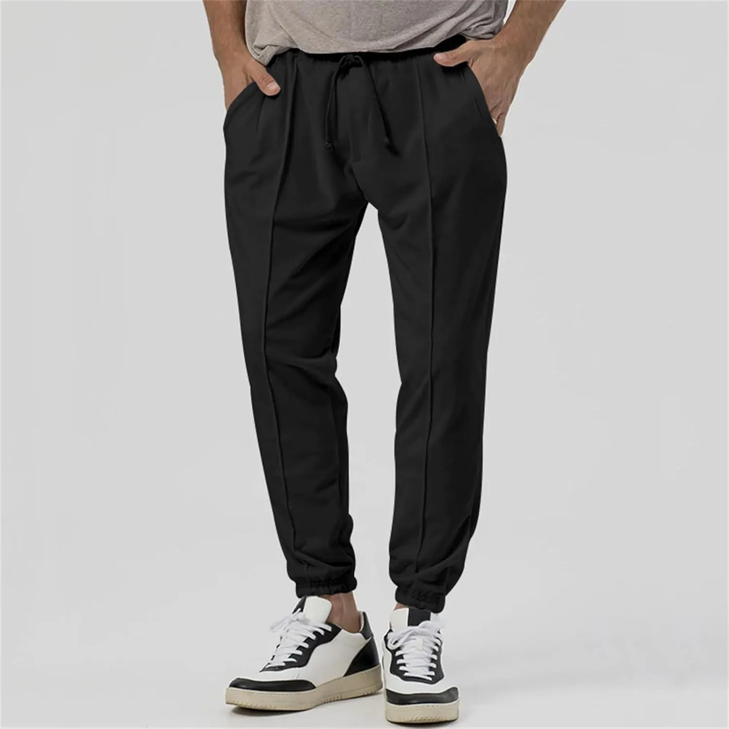 Mens Athletic Yoga Pants Ultra Comfy Elastic Waist Sweatpants Drawstring Casual Waterproof Breathable Trousers
