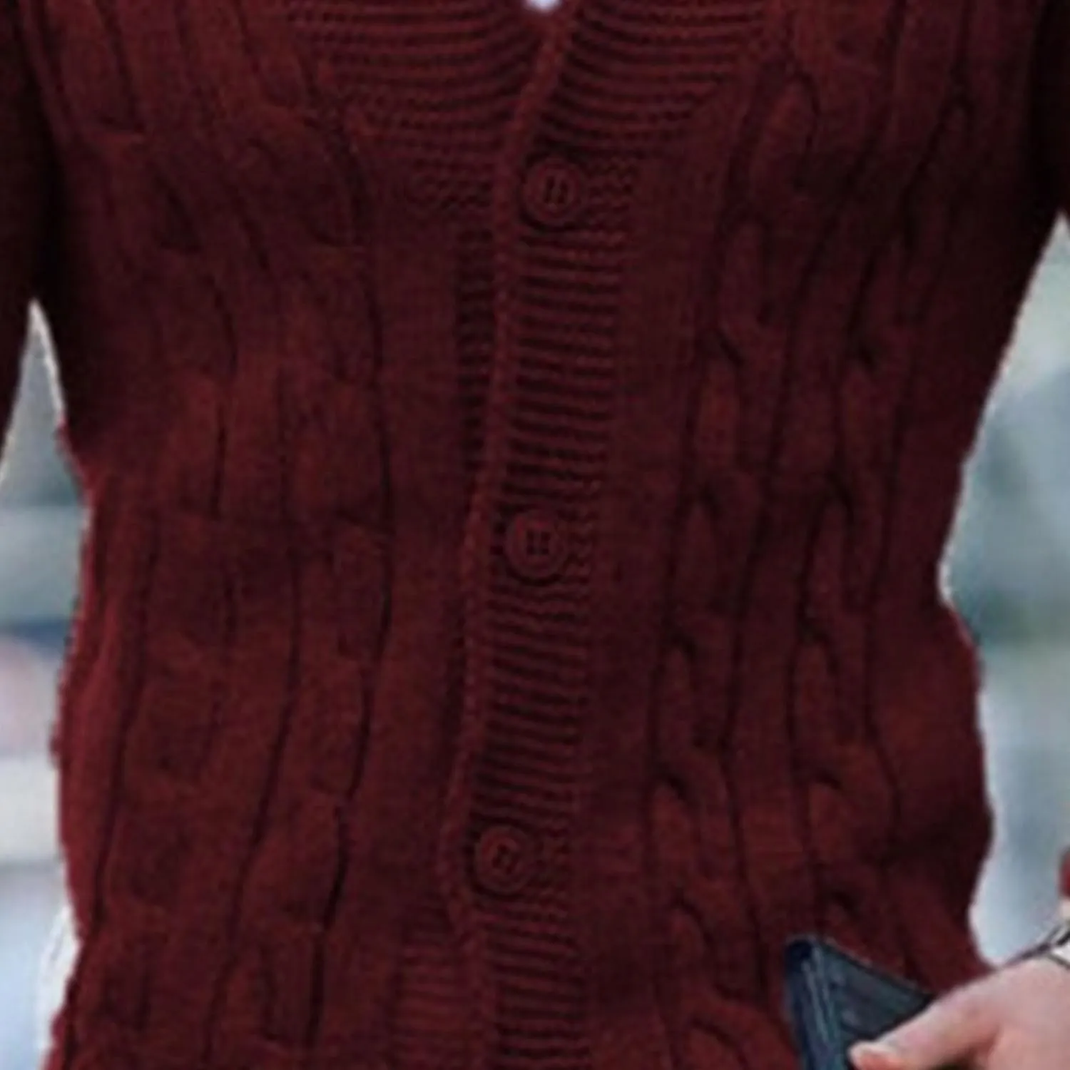Men's Cardigan Sweater Slim Retro Jacquard Button Down Sweater Knitted Cardigan Casual Sweater
