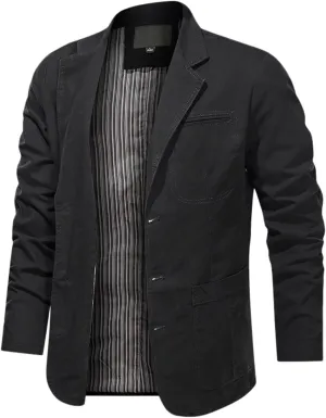 Mens Cargo Blazer Jacket Tactical Military Button Down Fashion Fall Work Sport Outoor Thermal Lapel Coat