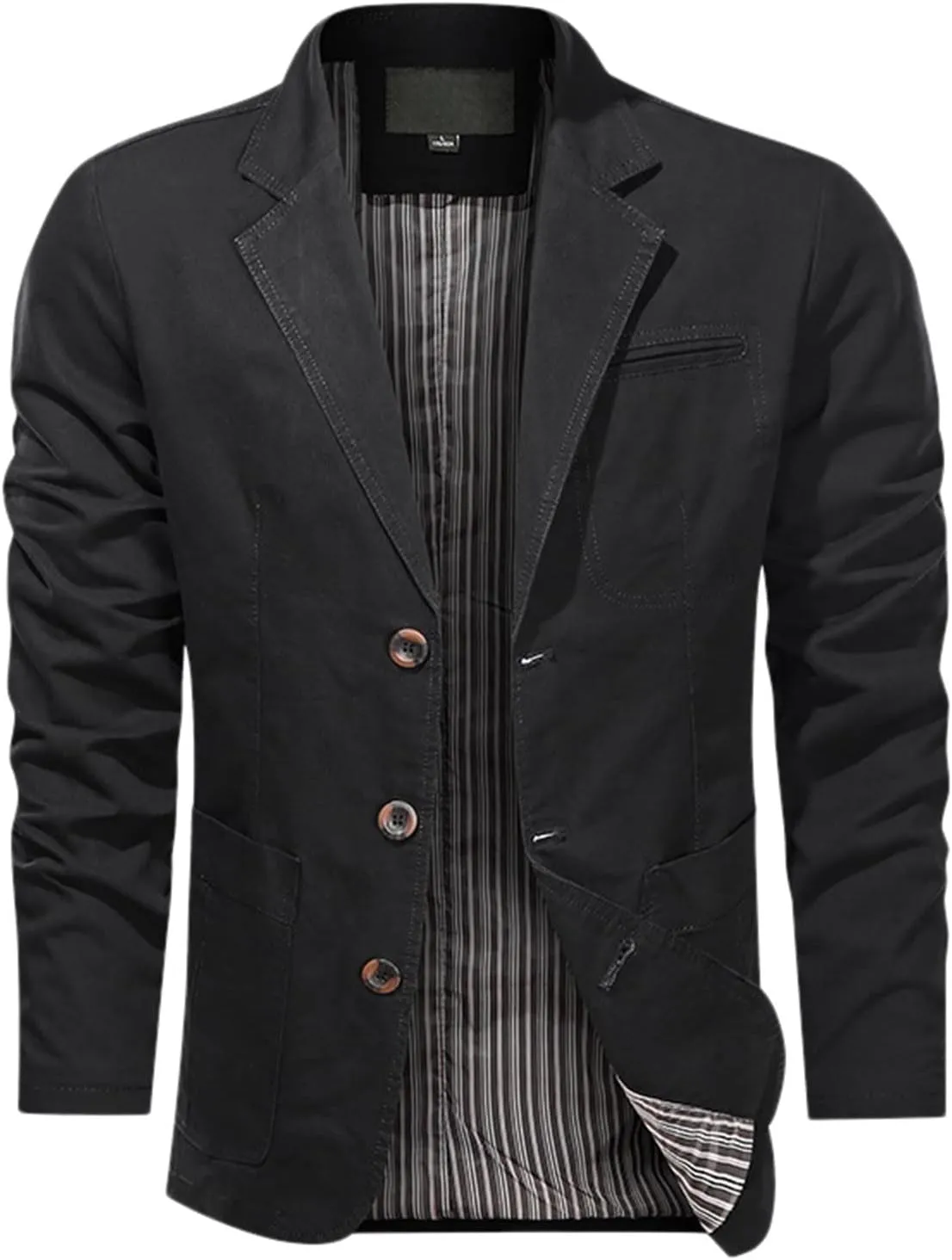 Mens Cargo Blazer Jacket Tactical Military Button Down Fashion Fall Work Sport Outoor Thermal Lapel Coat