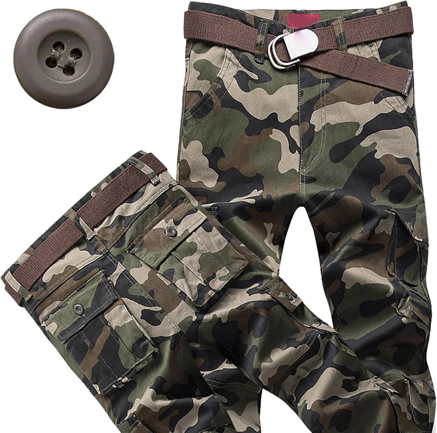 Men's Cargo Pants High Street Leisure Loose Sports Running Solid Color Lace Up Cargo Mens Outdoor Hiking Cargo Pants