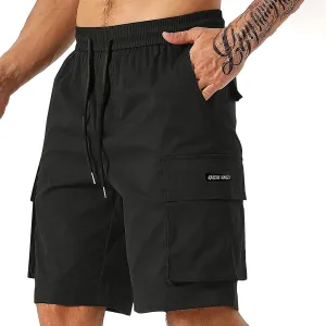 Men's Cargo Shorts Elastic Waist Relaxed Fit Casual Short Pants Outdoor Lightweight Work Shorts with Multi Pocket