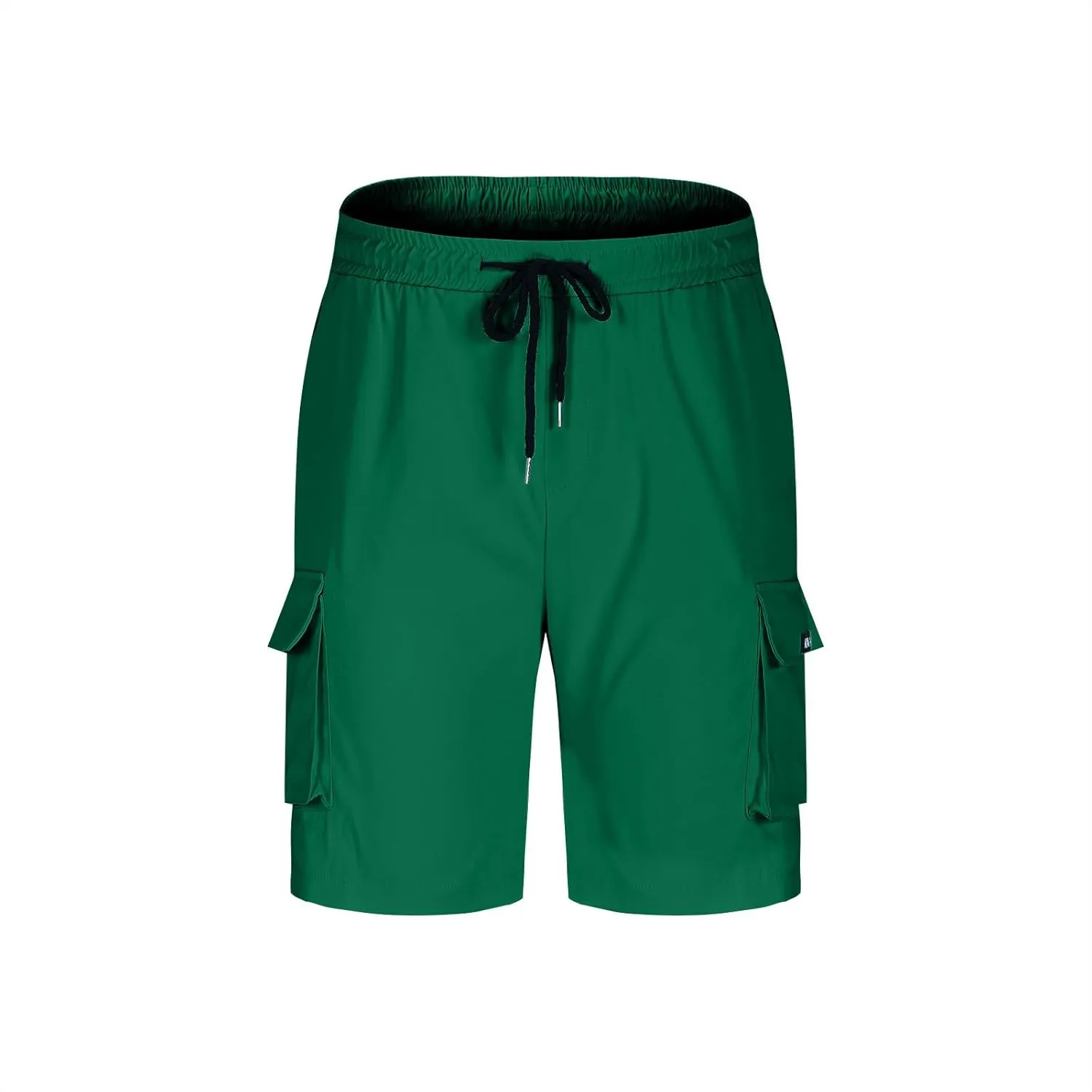 Men's Cargo Shorts Elastic Waist Relaxed Fit Casual Short Pants Outdoor Lightweight Work Shorts with Multi Pocket