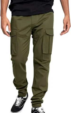 Mens Casual Cargo Pants Elastic Waist Workout Sweatpants Joggers Lightweight Quick Dry Breathable Pant