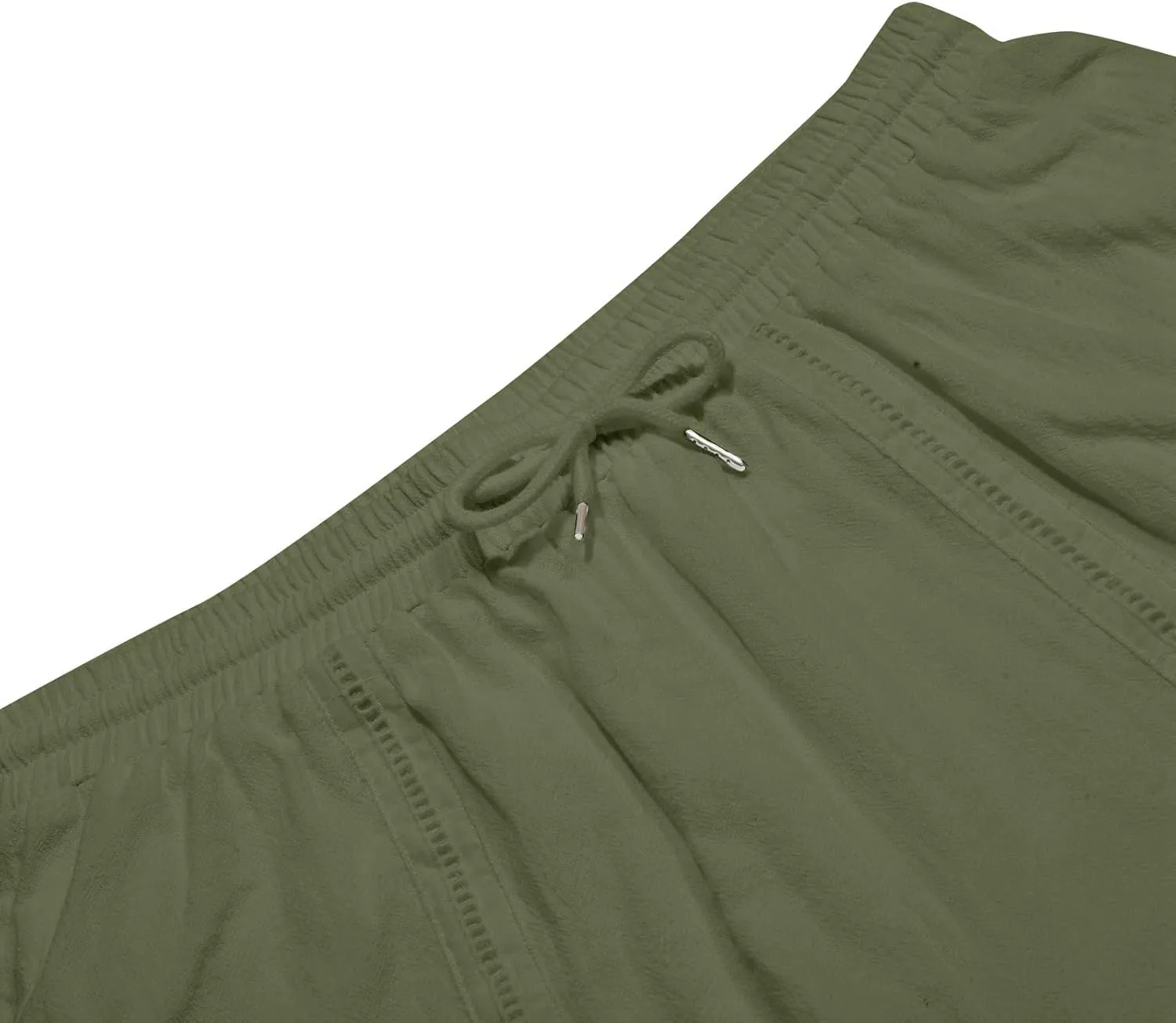 Men's Cotton Linen Lounge Shorts 3/4 Length Drawstring Waist Baggy Capri Pants for Summer Casual Sport