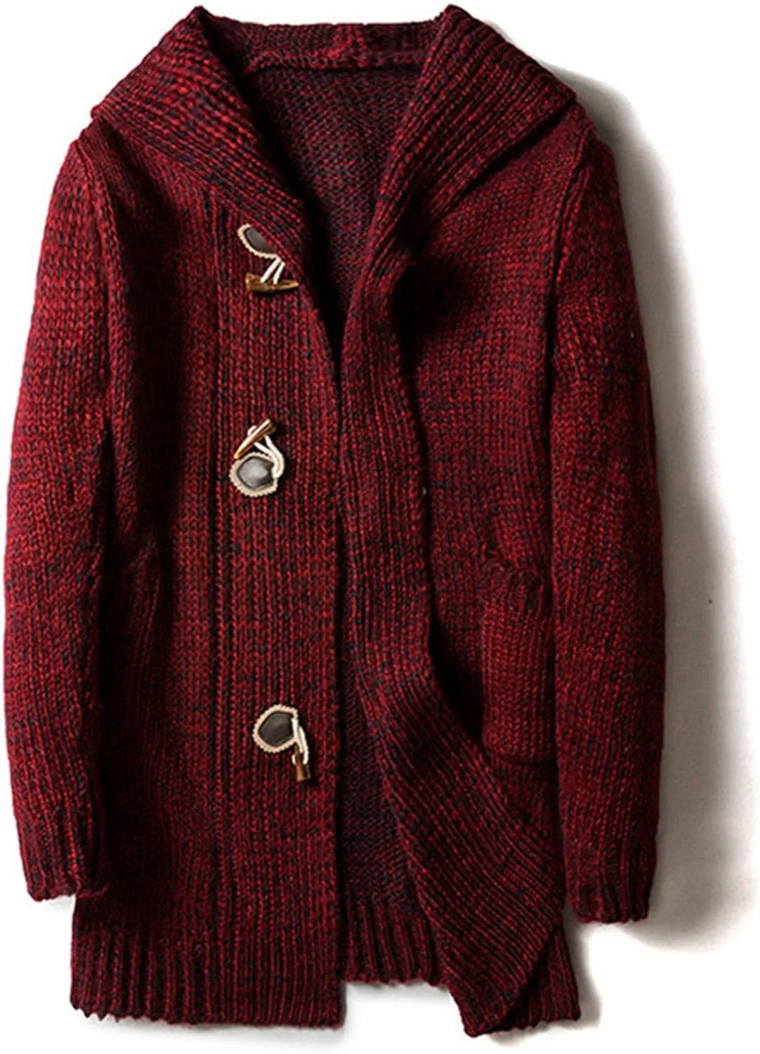 Men's Cozy Cardigan for Autumn Winter Fashion Loose Warm Knit Cardigan Long Button Down Hooded Cardigan
