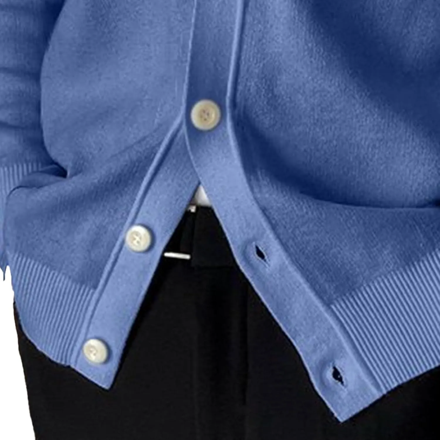Men's Daily Temperament Button Down Knit Cardigan Fashion Patchwork Cardigan Lightweight V-Neck Thin Knitted Cardigan