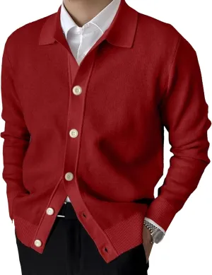 Men's Daily Temperament Button Down Knit Cardigan Fashion Patchwork Cardigan Lightweight V-Neck Thin Knitted Cardigan
