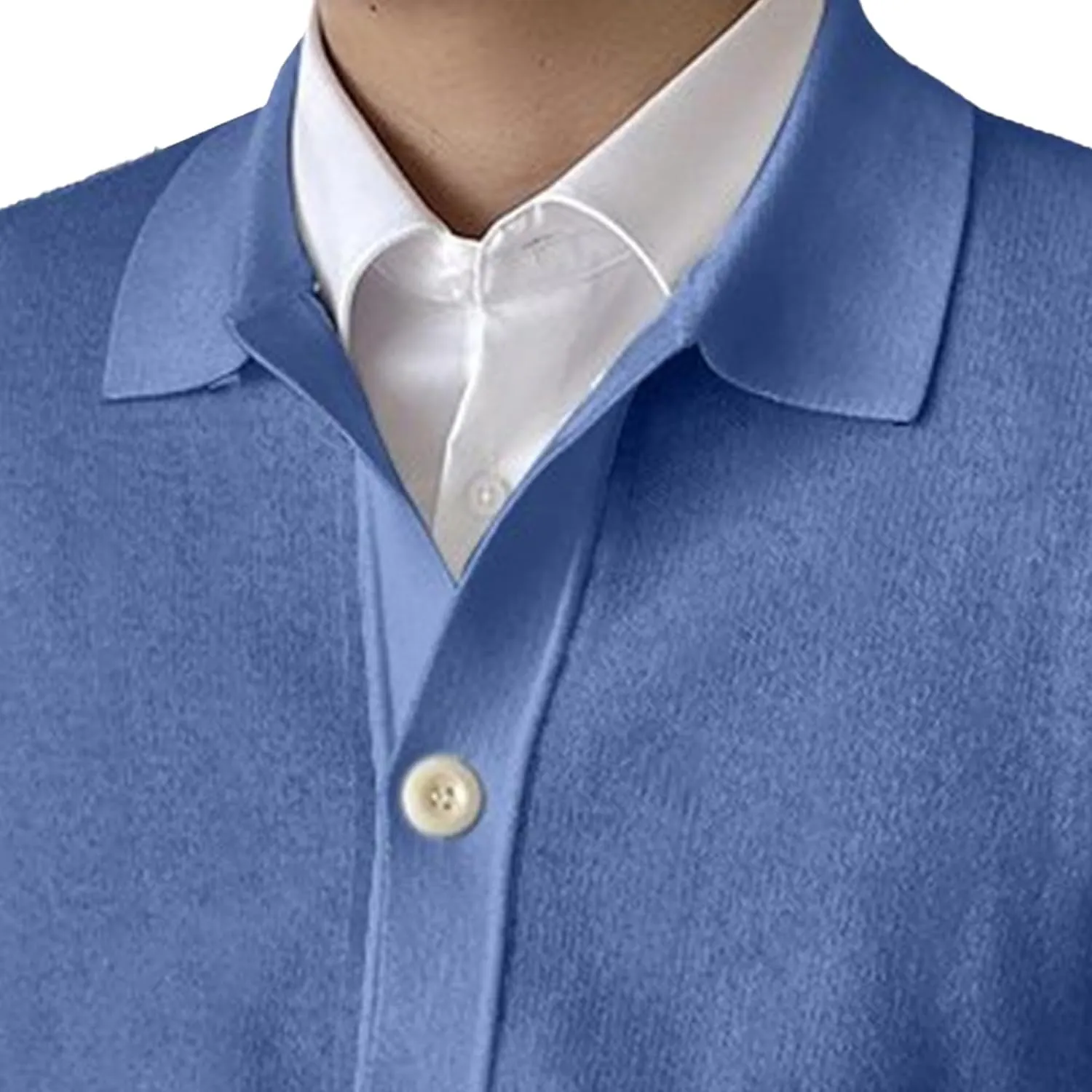 Men's Daily Temperament Button Down Knit Cardigan Fashion Patchwork Cardigan Lightweight V-Neck Thin Knitted Cardigan