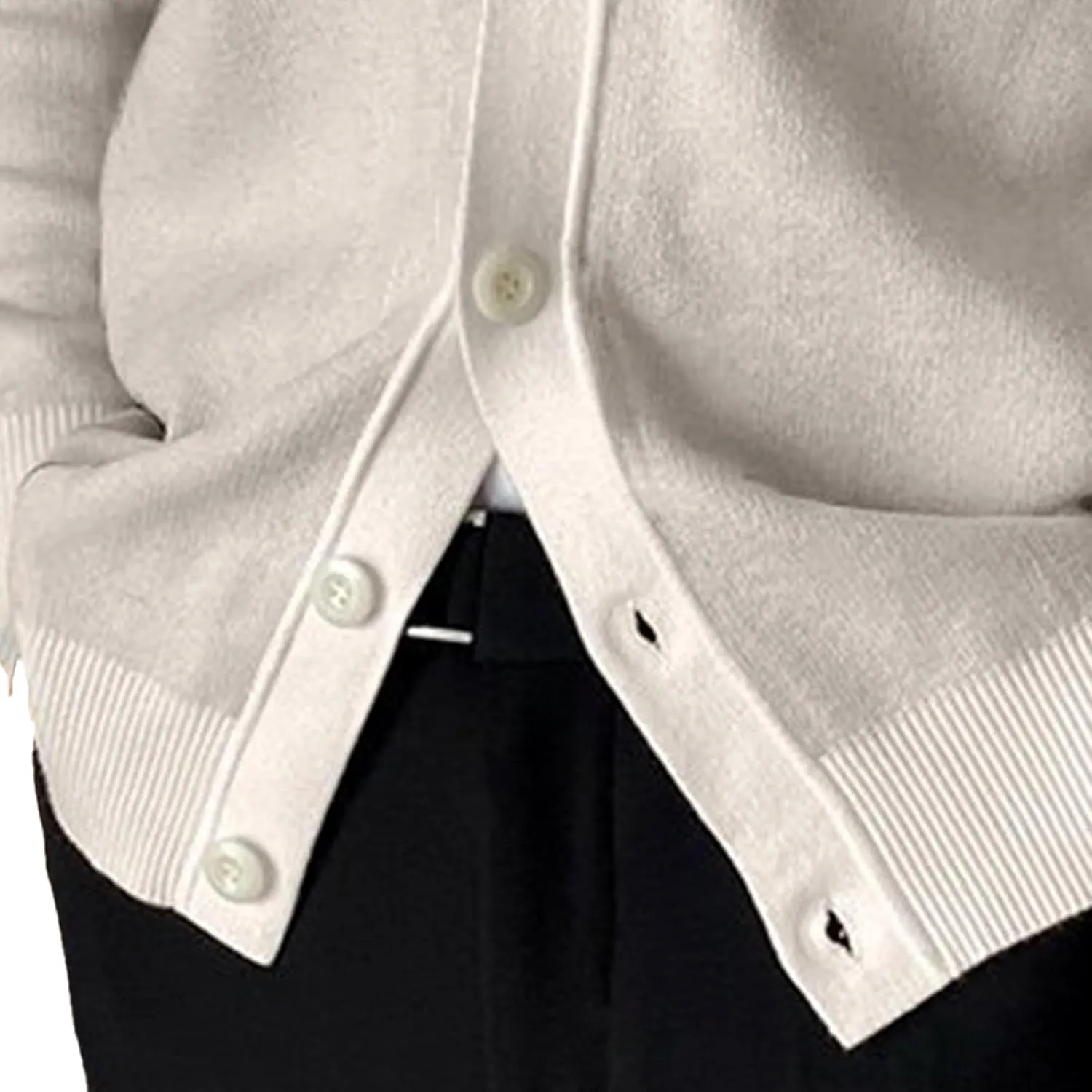 Men's Daily Temperament Button Down Knit Cardigan Fashion Patchwork Cardigan Lightweight V-Neck Thin Knitted Cardigan