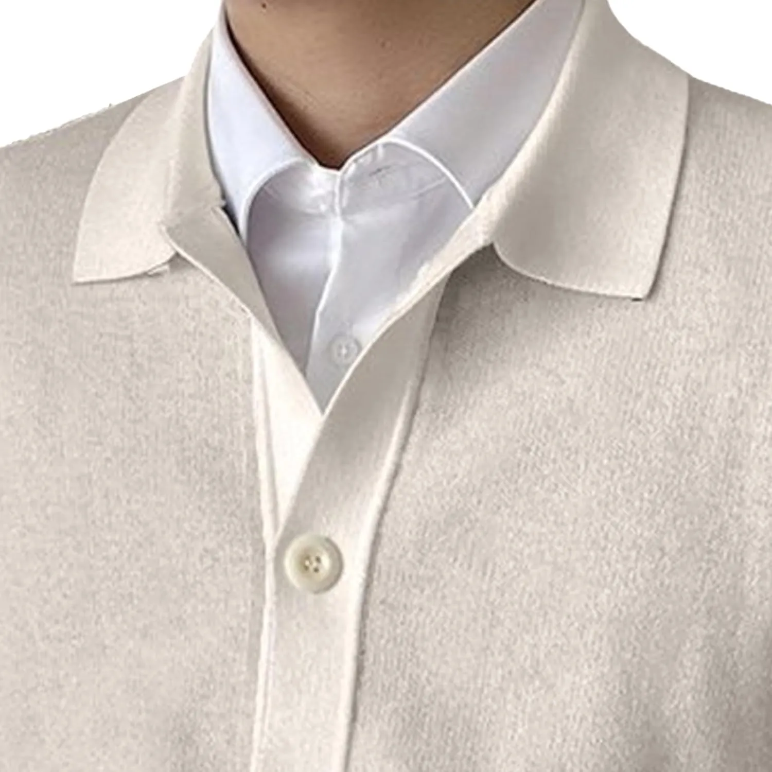 Men's Daily Temperament Button Down Knit Cardigan Fashion Patchwork Cardigan Lightweight V-Neck Thin Knitted Cardigan