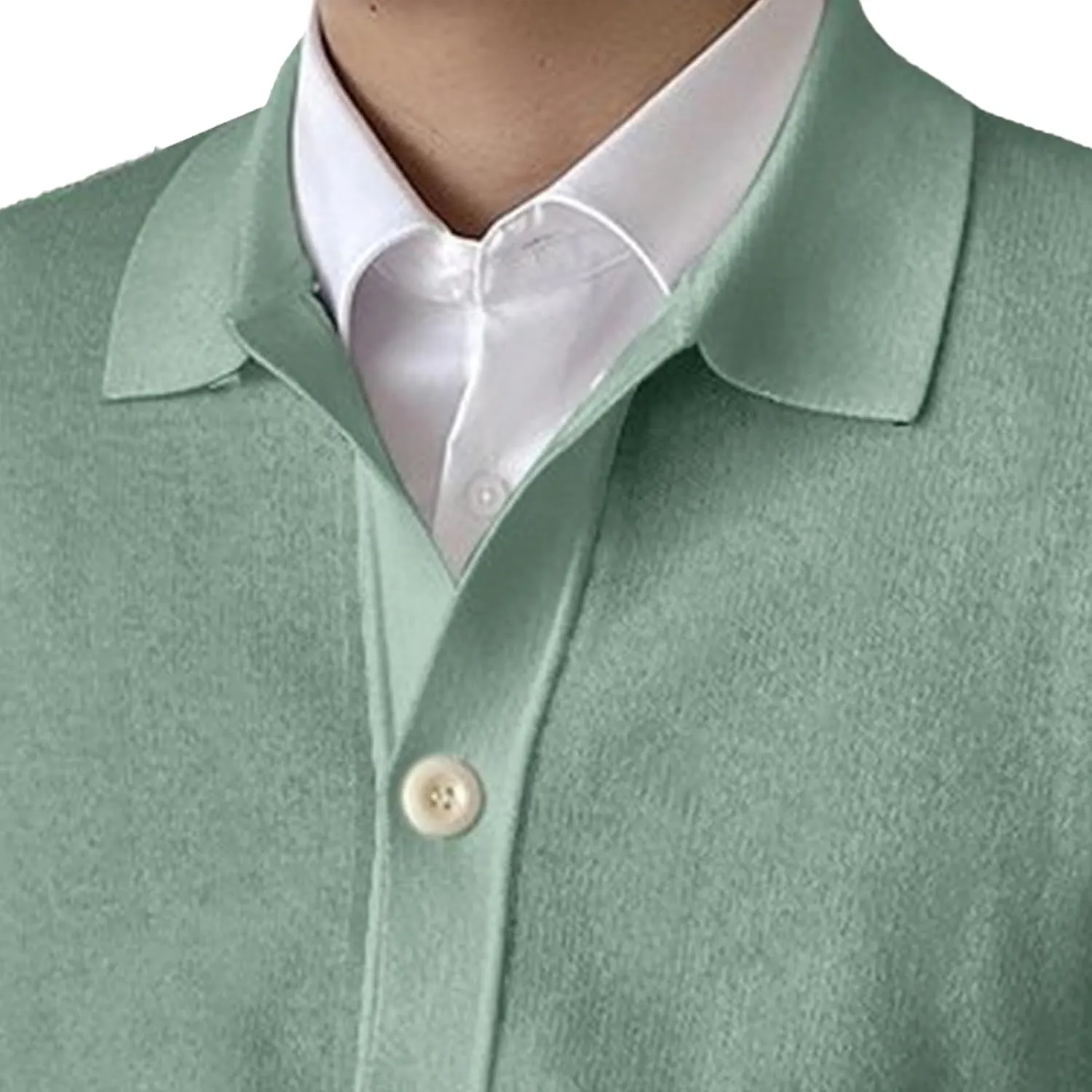 Men's Daily Temperament Button Down Knit Cardigan Fashion Patchwork Cardigan Lightweight V-Neck Thin Knitted Cardigan