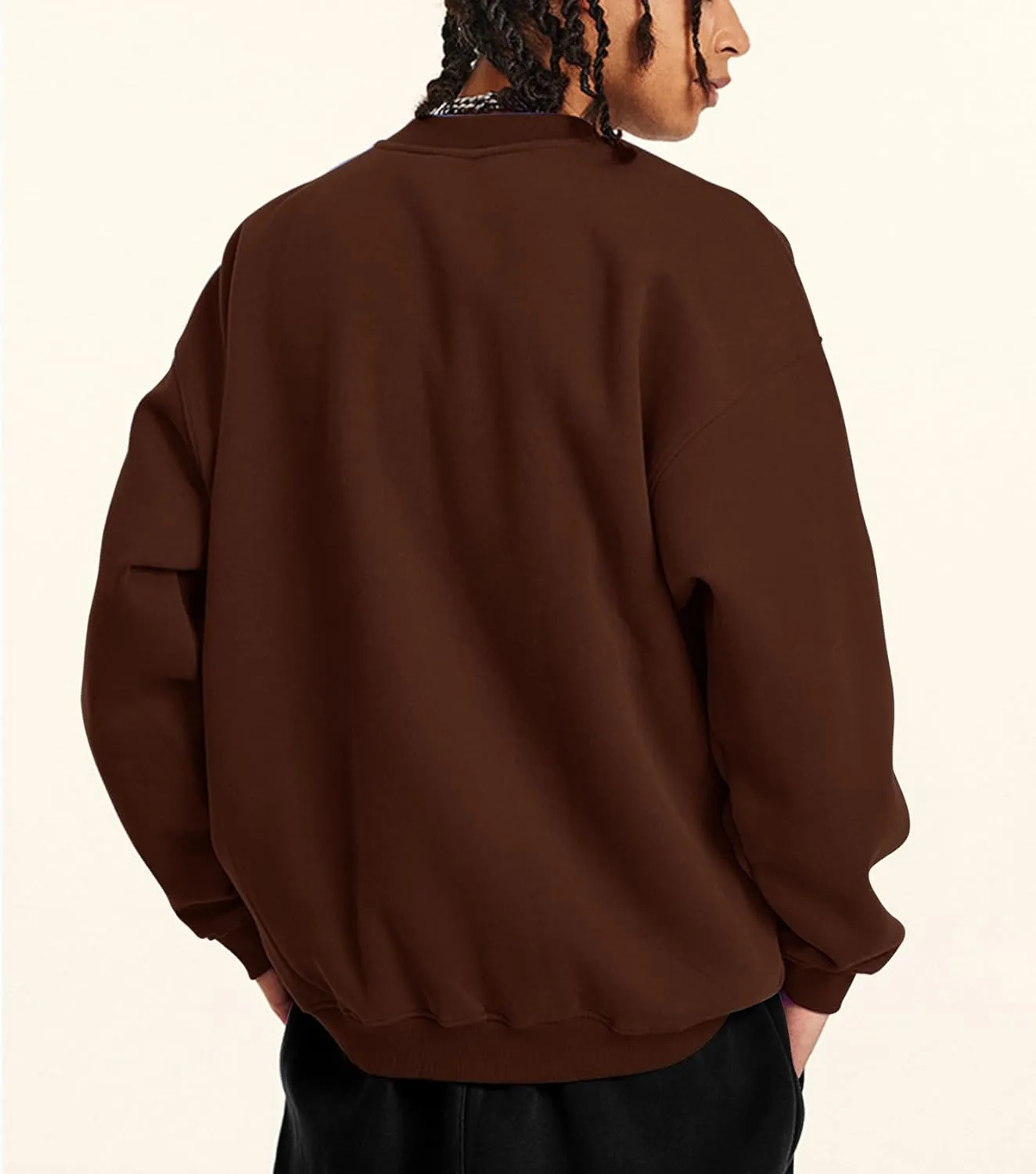 Men's Graphic Printed Crewneck Sweatshirts Oversized Pullover Drop Shoulder Long Sleeve Casual T-shirts Tops