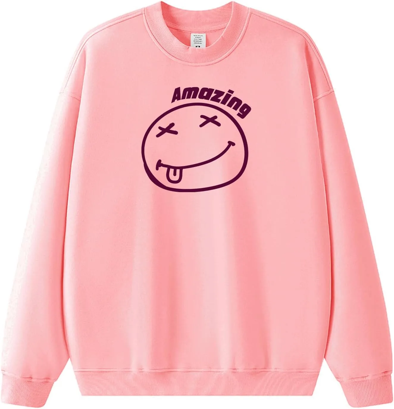 Men's Graphic Printed Crewneck Sweatshirts Oversized Pullover Drop Shoulder Long Sleeve Casual T-shirts Tops