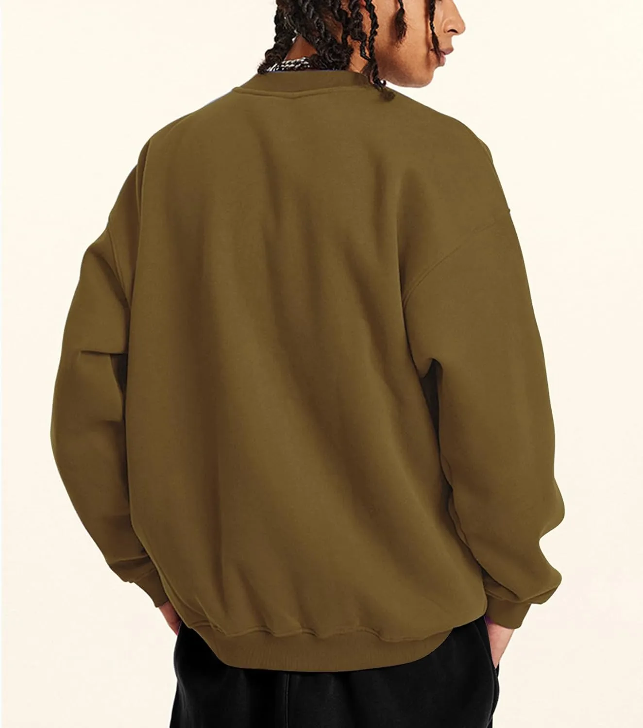 Men's Graphic Printed Crewneck Sweatshirts Oversized Pullover Drop Shoulder Long Sleeve Casual T-shirts Tops