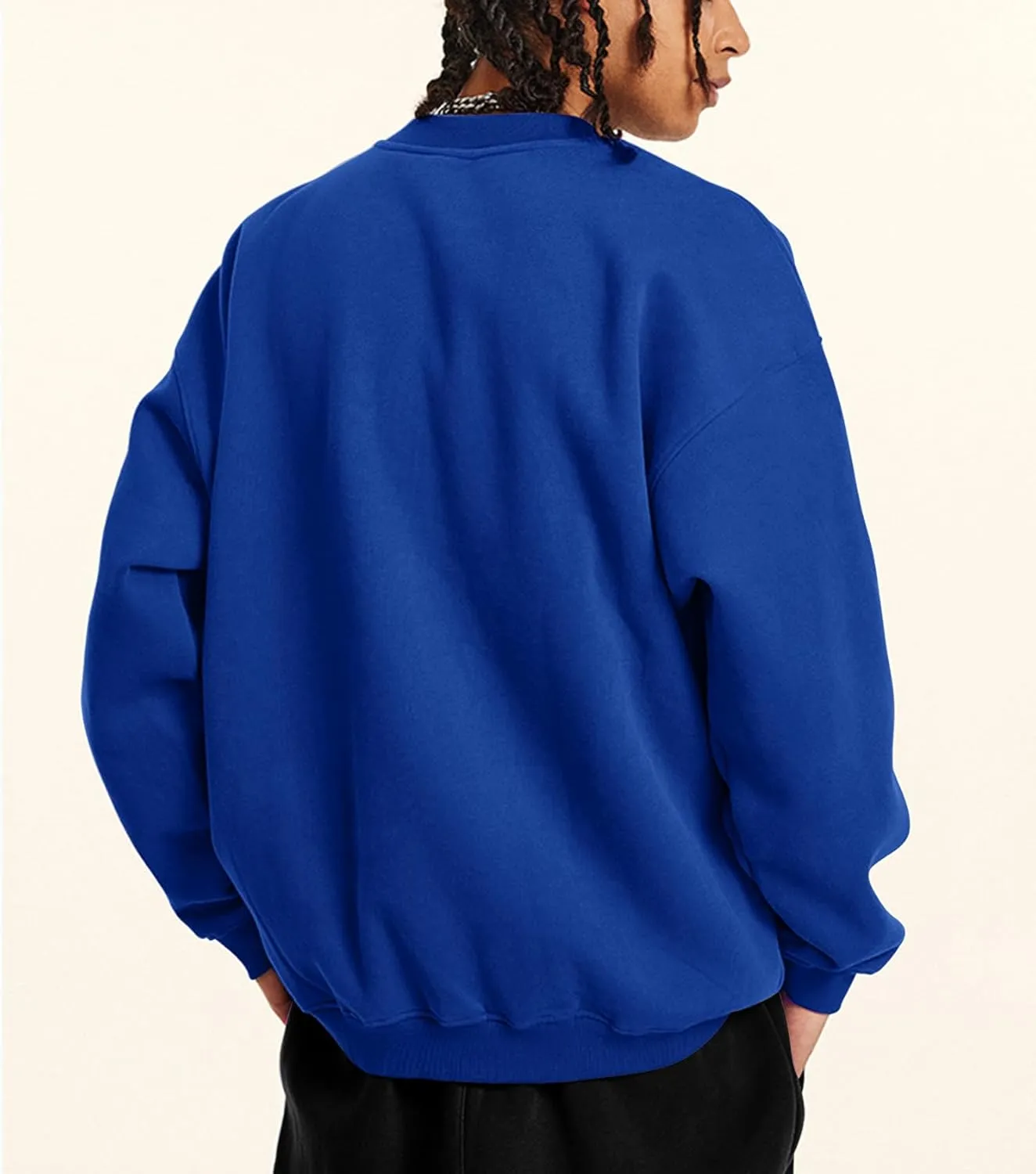 Men's Graphic Printed Crewneck Sweatshirts Oversized Pullover Drop Shoulder Long Sleeve Casual T-shirts Tops