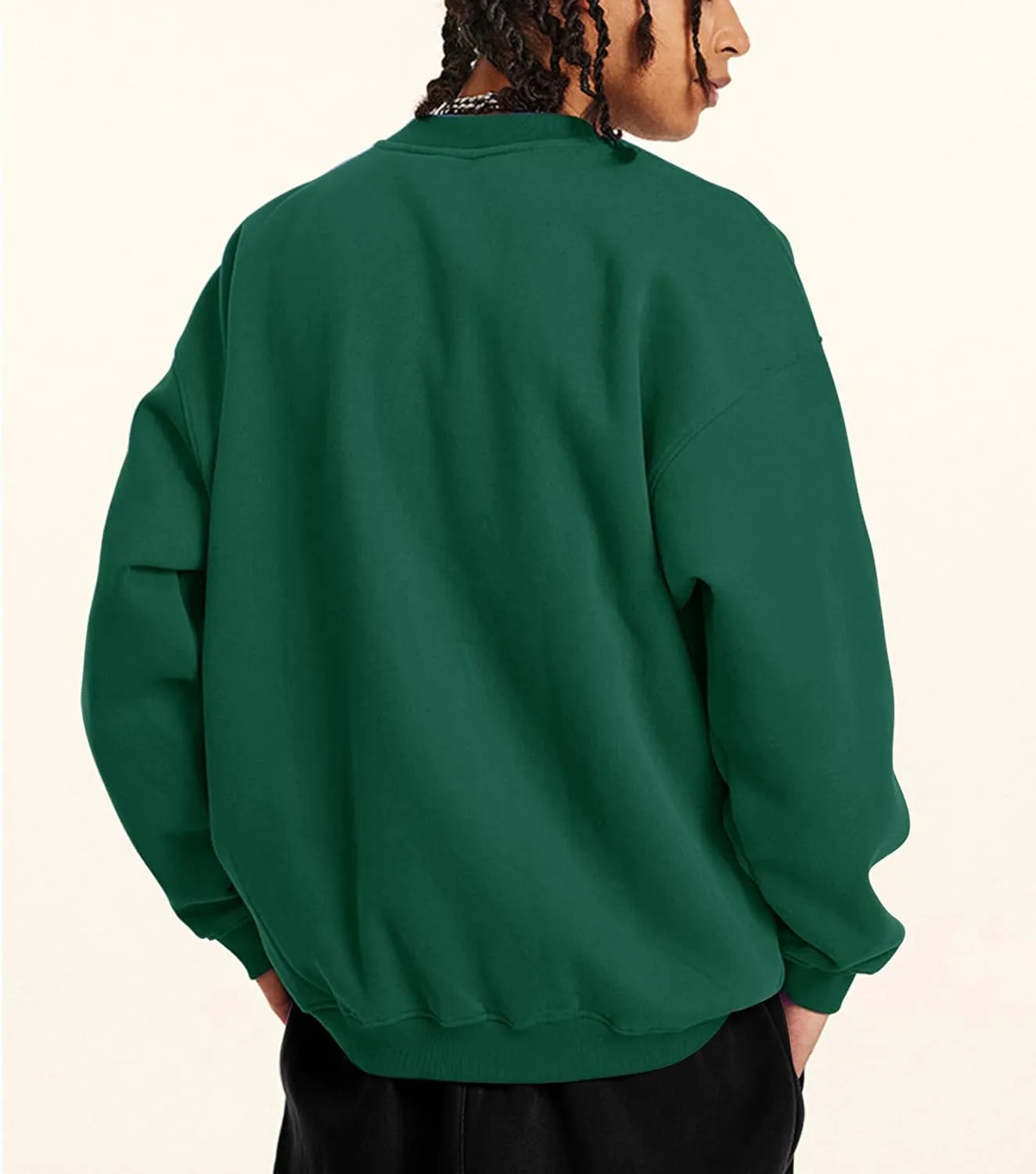 Men's Graphic Printed Crewneck Sweatshirts Oversized Pullover Drop Shoulder Long Sleeve Casual T-shirts Tops