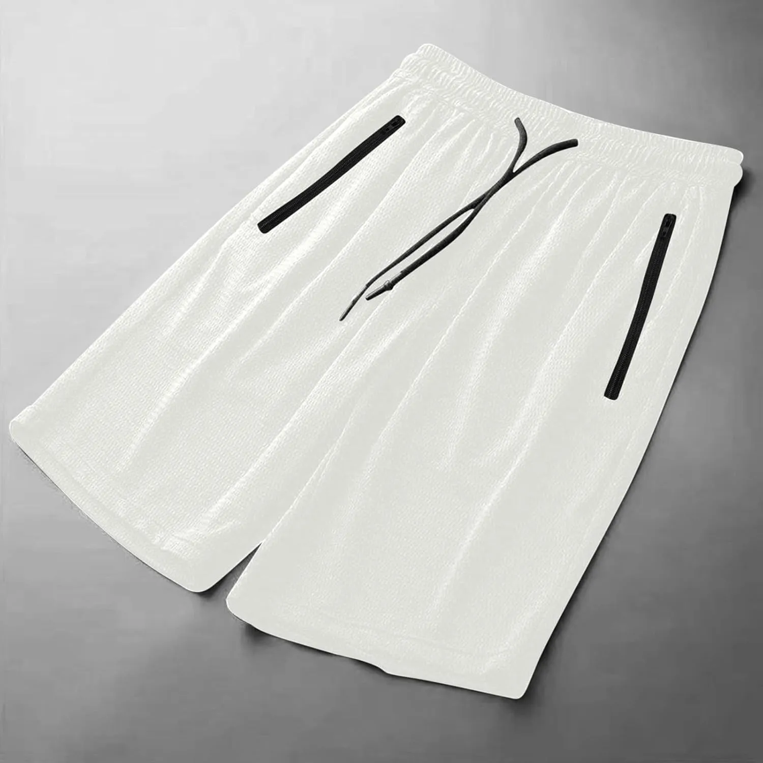 Men's Gym Shorts Mesh Breathable Quick-Dry Basketball Running Lightweight Athletic Workout Shorts with Zipper Pockets