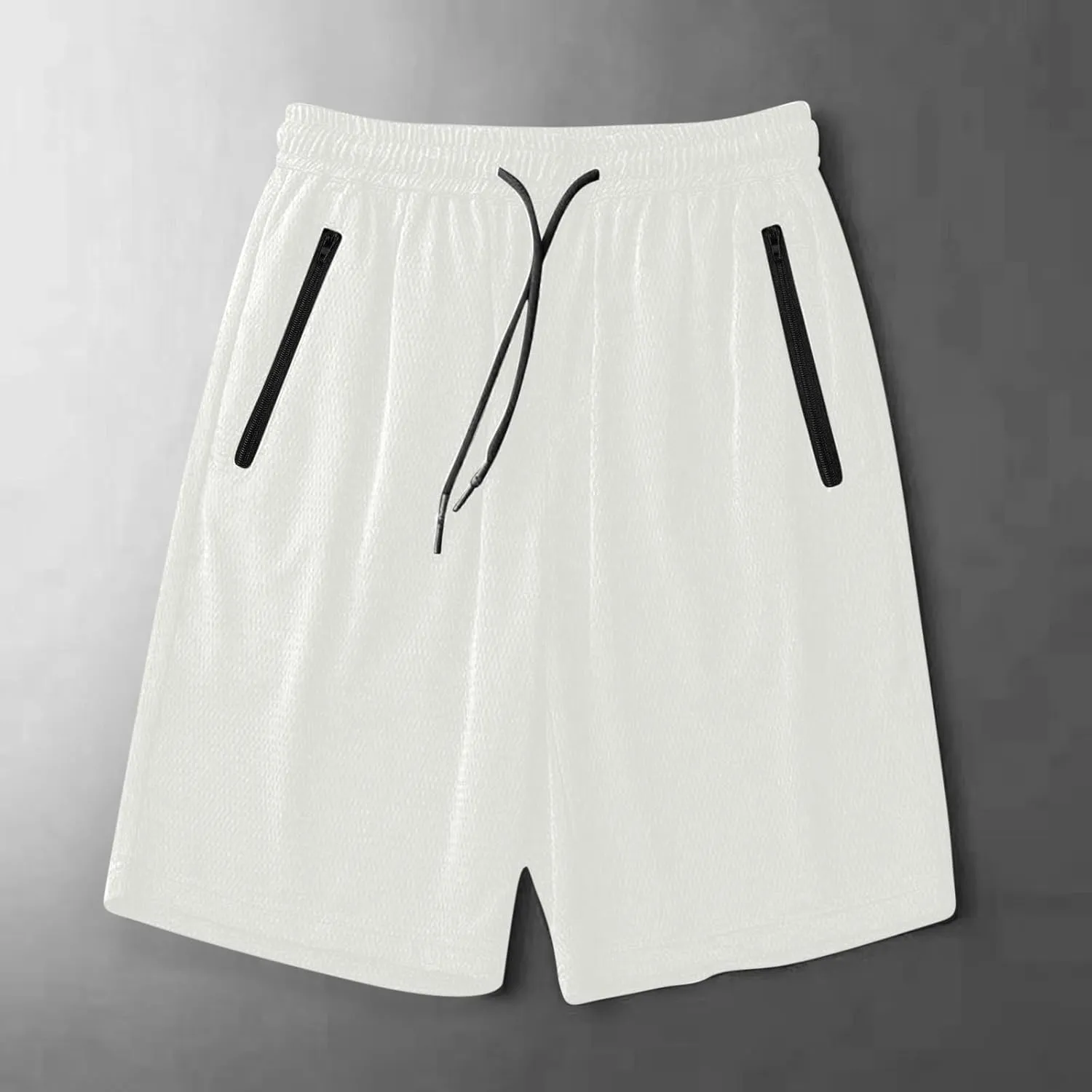Men's Gym Shorts Mesh Breathable Quick-Dry Basketball Running Lightweight Athletic Workout Shorts with Zipper Pockets