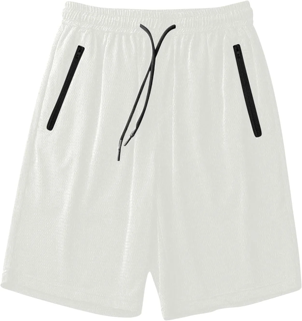 Men's Gym Shorts Mesh Breathable Quick-Dry Basketball Running Lightweight Athletic Workout Shorts with Zipper Pockets