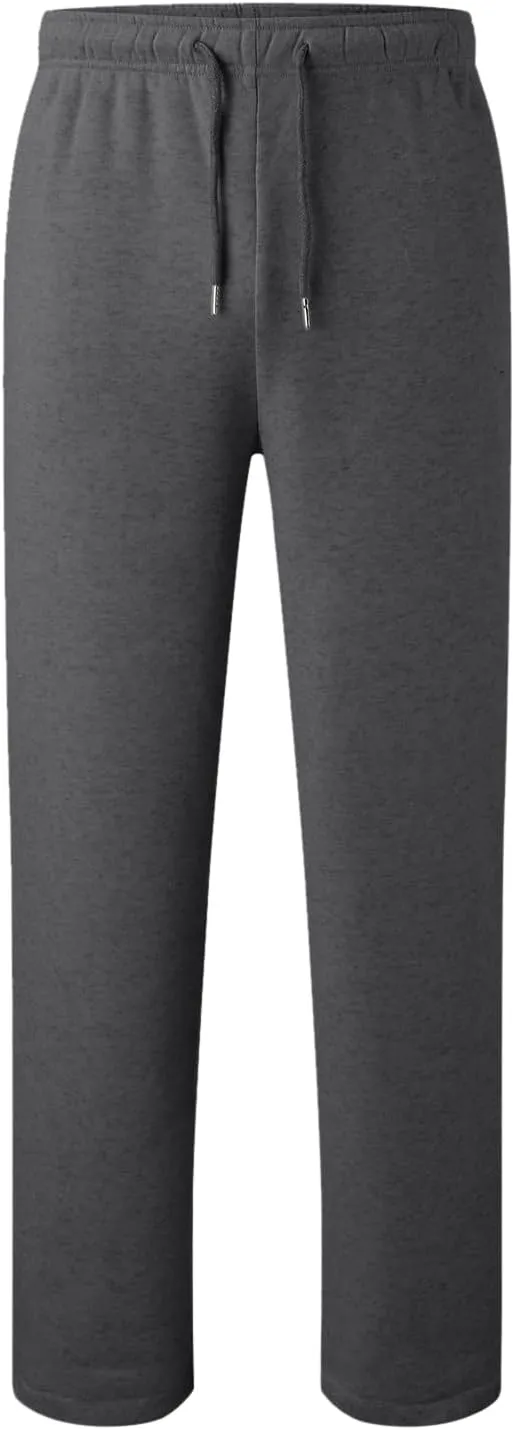 Mens Heavyweight Baggy Elastic Waist Drawstring Sweatpants Fleece Cargo Sweatpants with Pockets Joggers Trousers