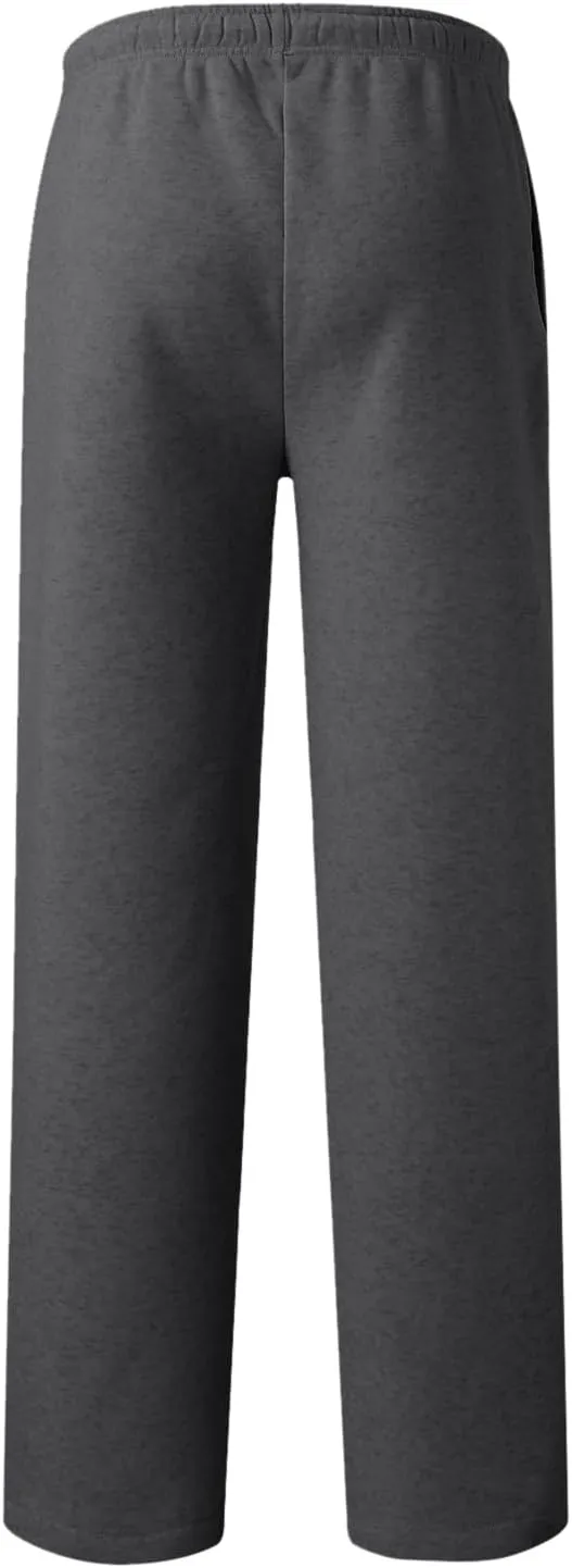 Mens Heavyweight Baggy Elastic Waist Drawstring Sweatpants Fleece Cargo Sweatpants with Pockets Joggers Trousers