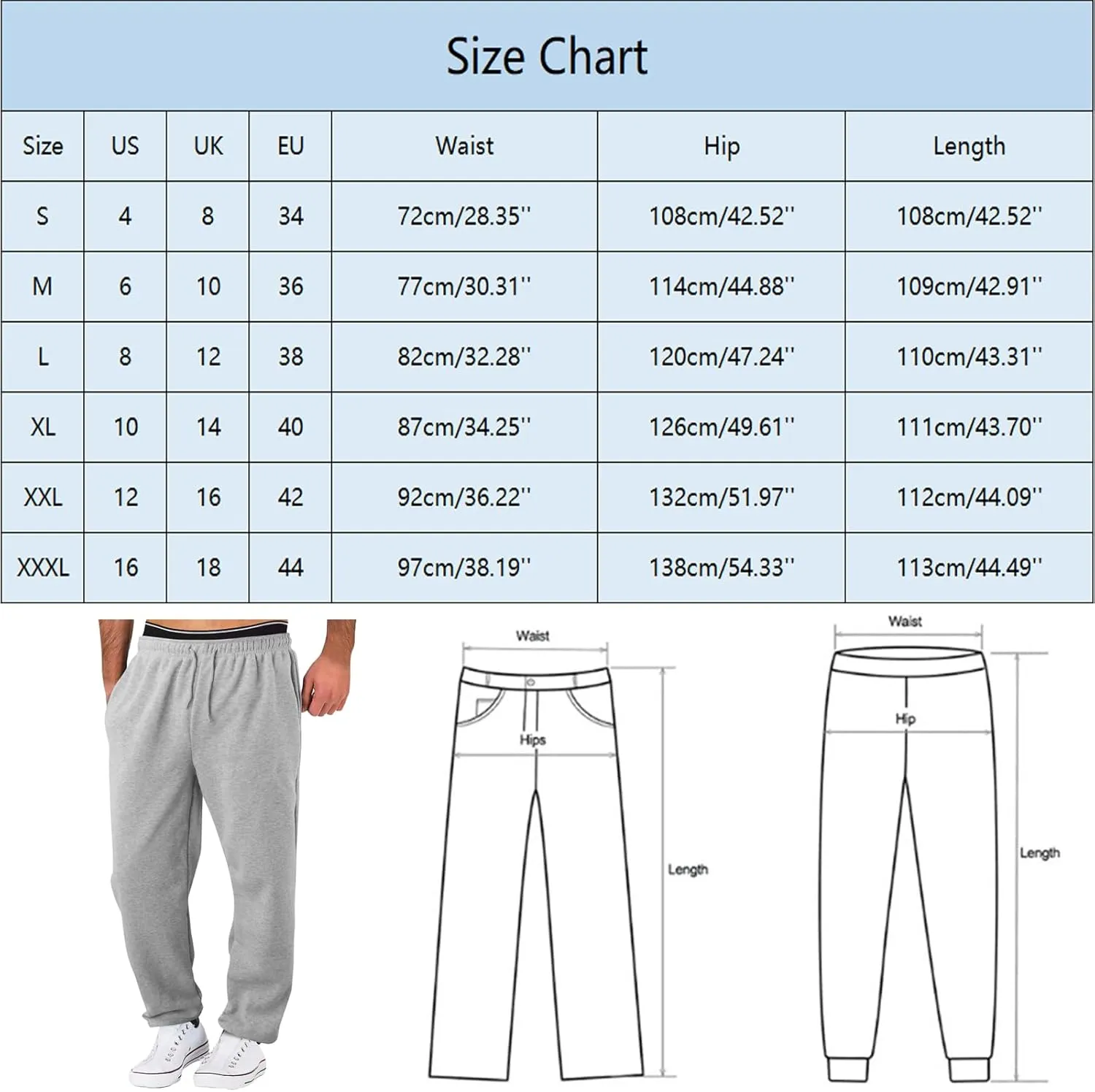 Mens Heavyweight Baggy Elastic Waist Drawstring Sweatpants Fleece Cargo Sweatpants with Pockets Joggers Trousers