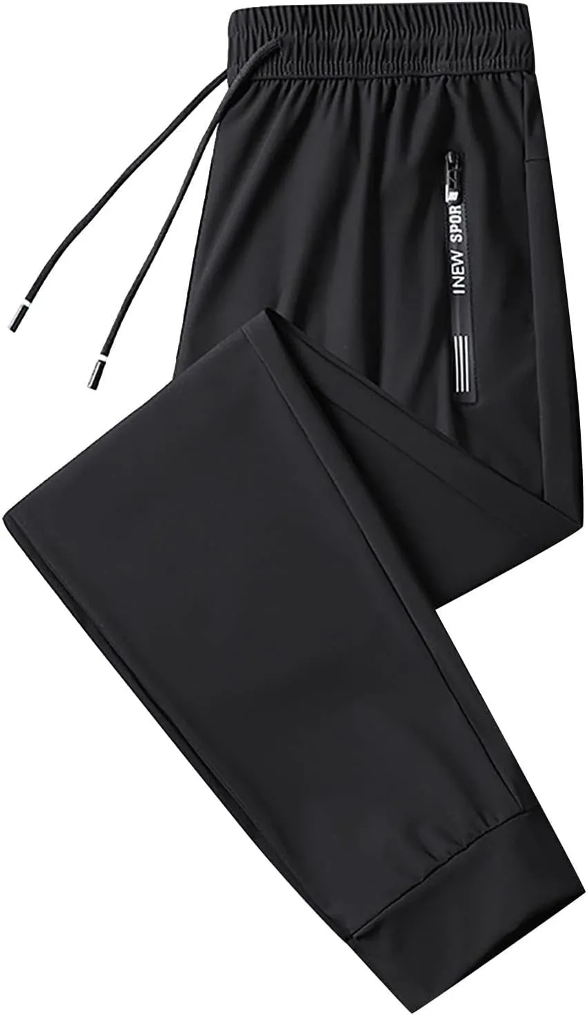 Men's Iced Active Beeswan Pants Breathable Ultra Stretch Comfy Ice Silk Pants Quick Drying Loose-Fit Travel Trousers
