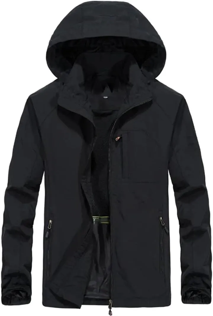 Men's Lapel Jacket Large Size Windbreaker Jacket Hooded Jacket