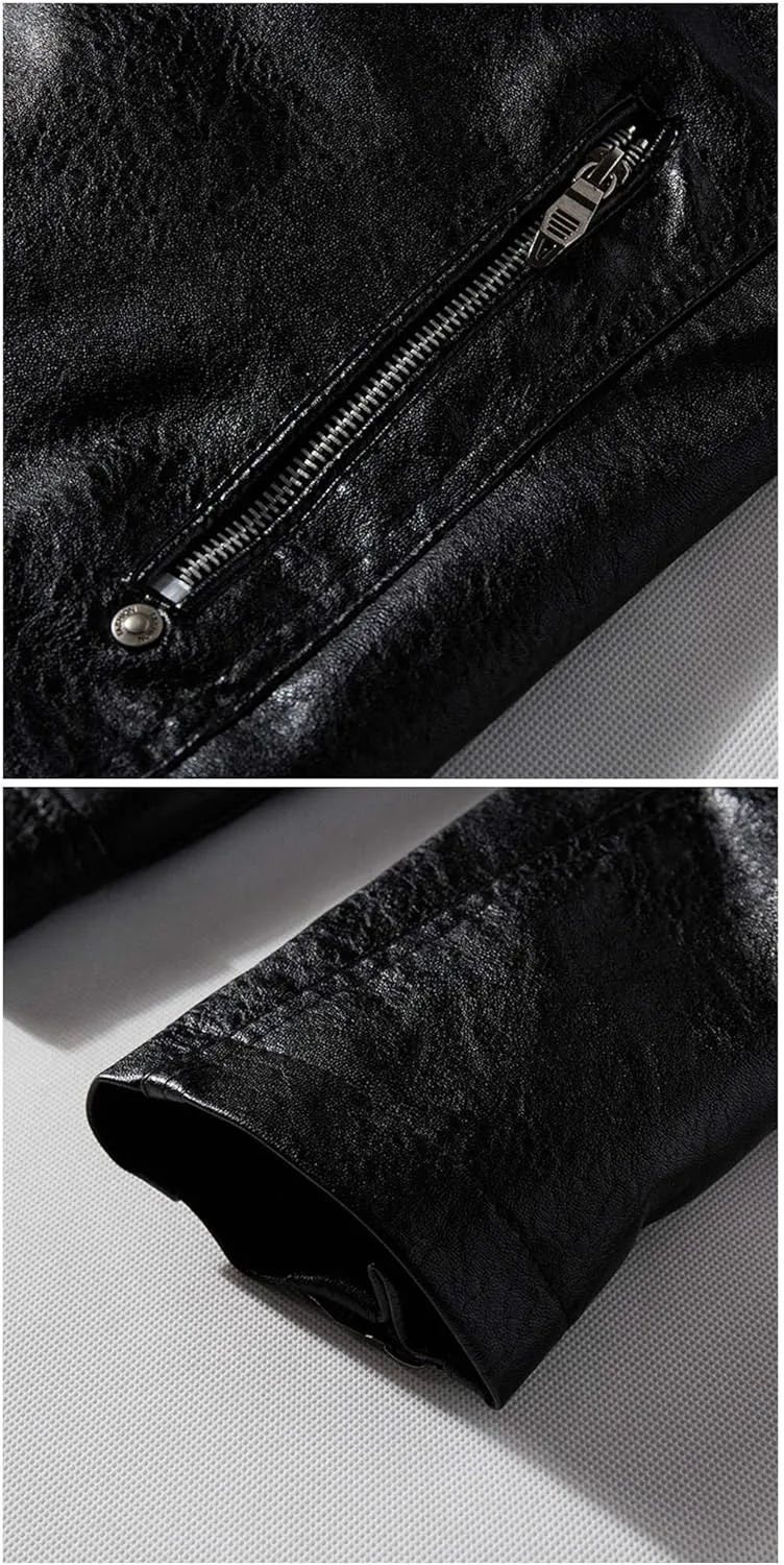 Mens Leather Jacket Aviator Jacket Motorcycle Suit Warm Leisure Jacket Outdoor Fashion Classic Jacket