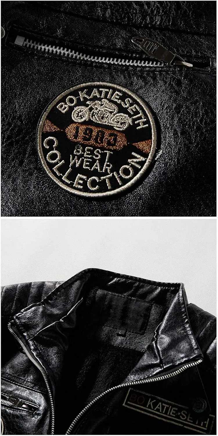 Mens Leather Jacket Aviator Jacket Motorcycle Suit Warm Leisure Jacket Outdoor Fashion Classic Jacket