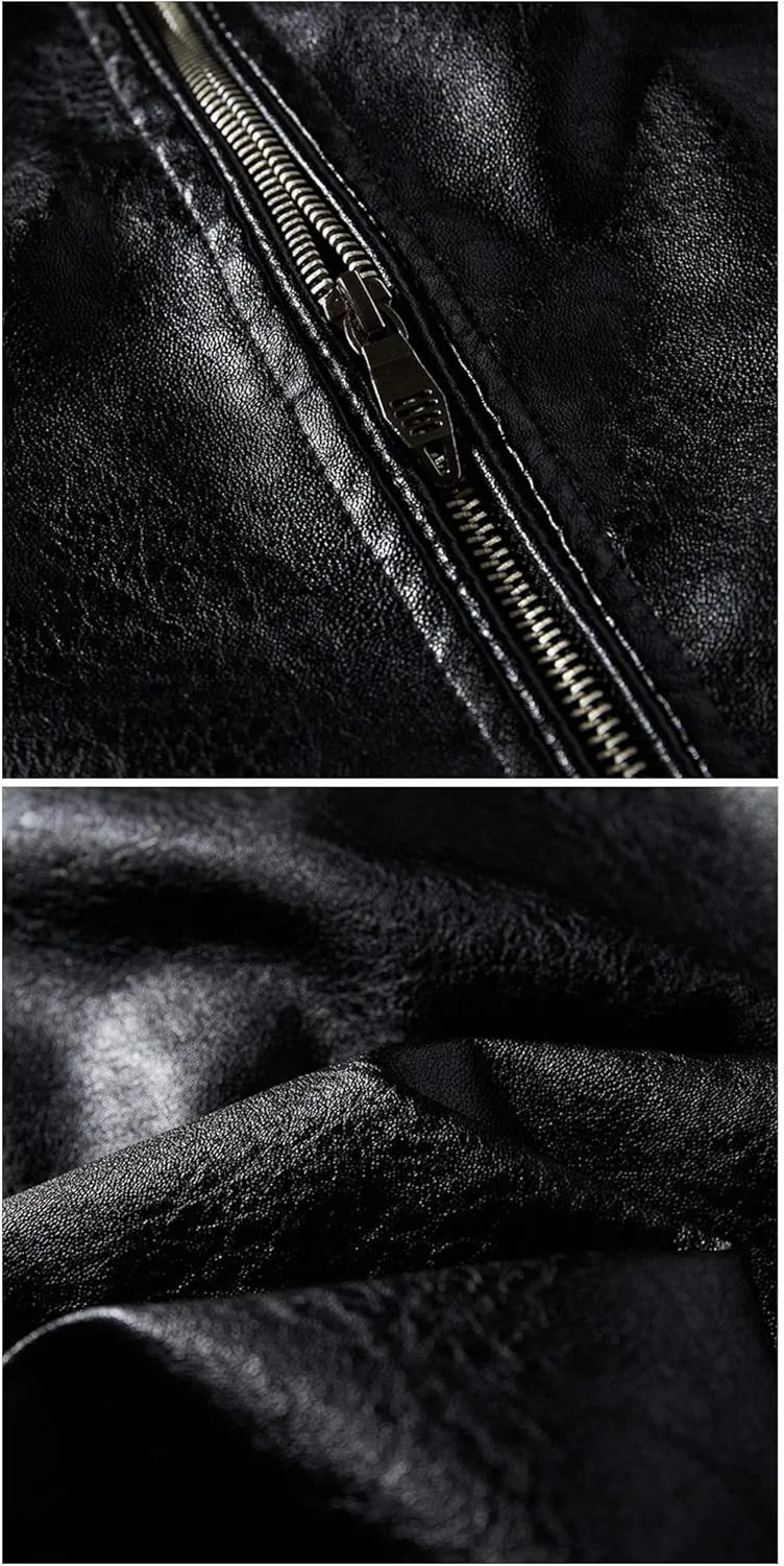 Mens Leather Jacket Aviator Jacket Motorcycle Suit Warm Leisure Jacket Outdoor Fashion Classic Jacket