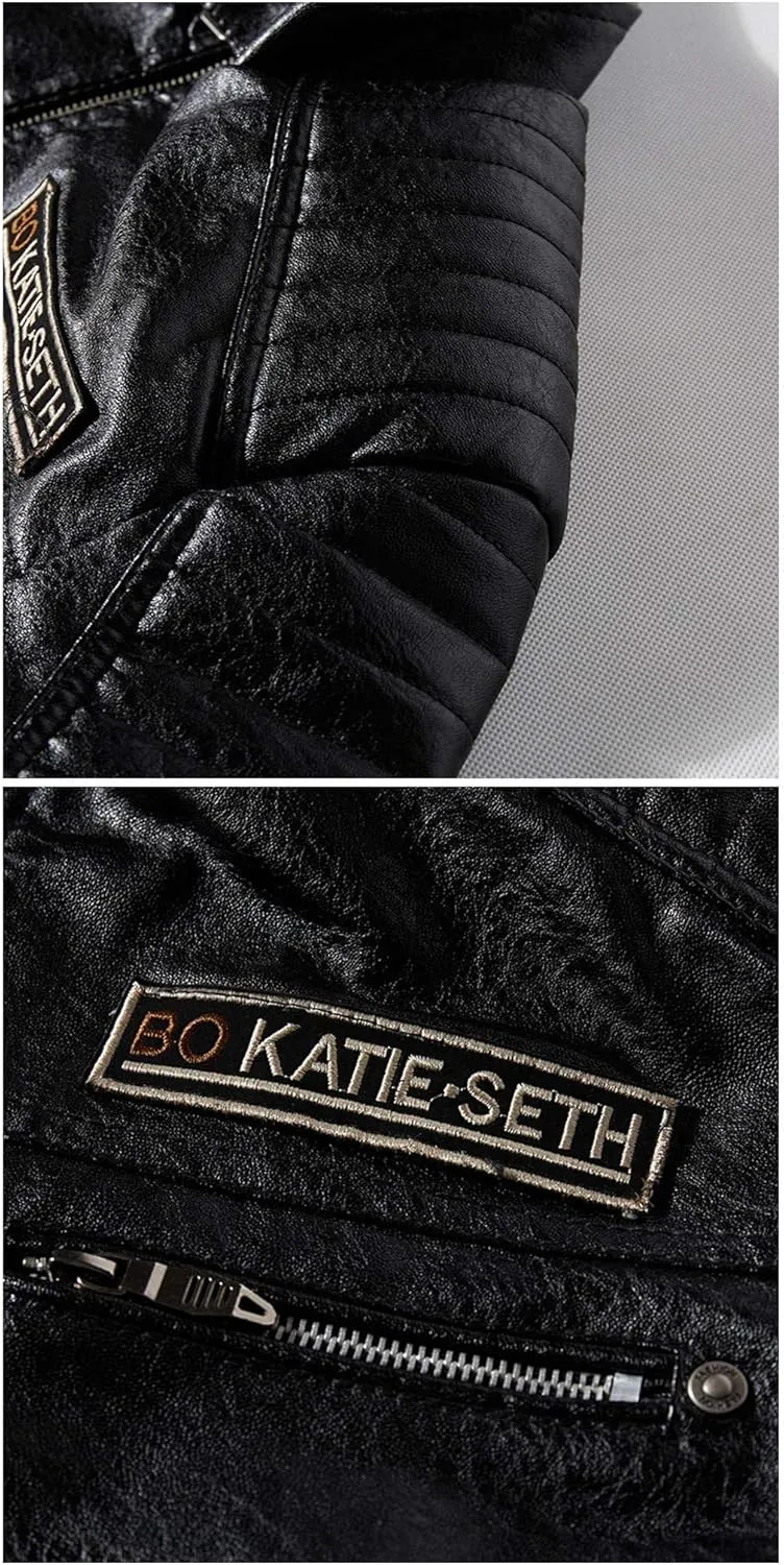 Mens Leather Jacket Aviator Jacket Motorcycle Suit Warm Leisure Jacket Outdoor Fashion Classic Jacket