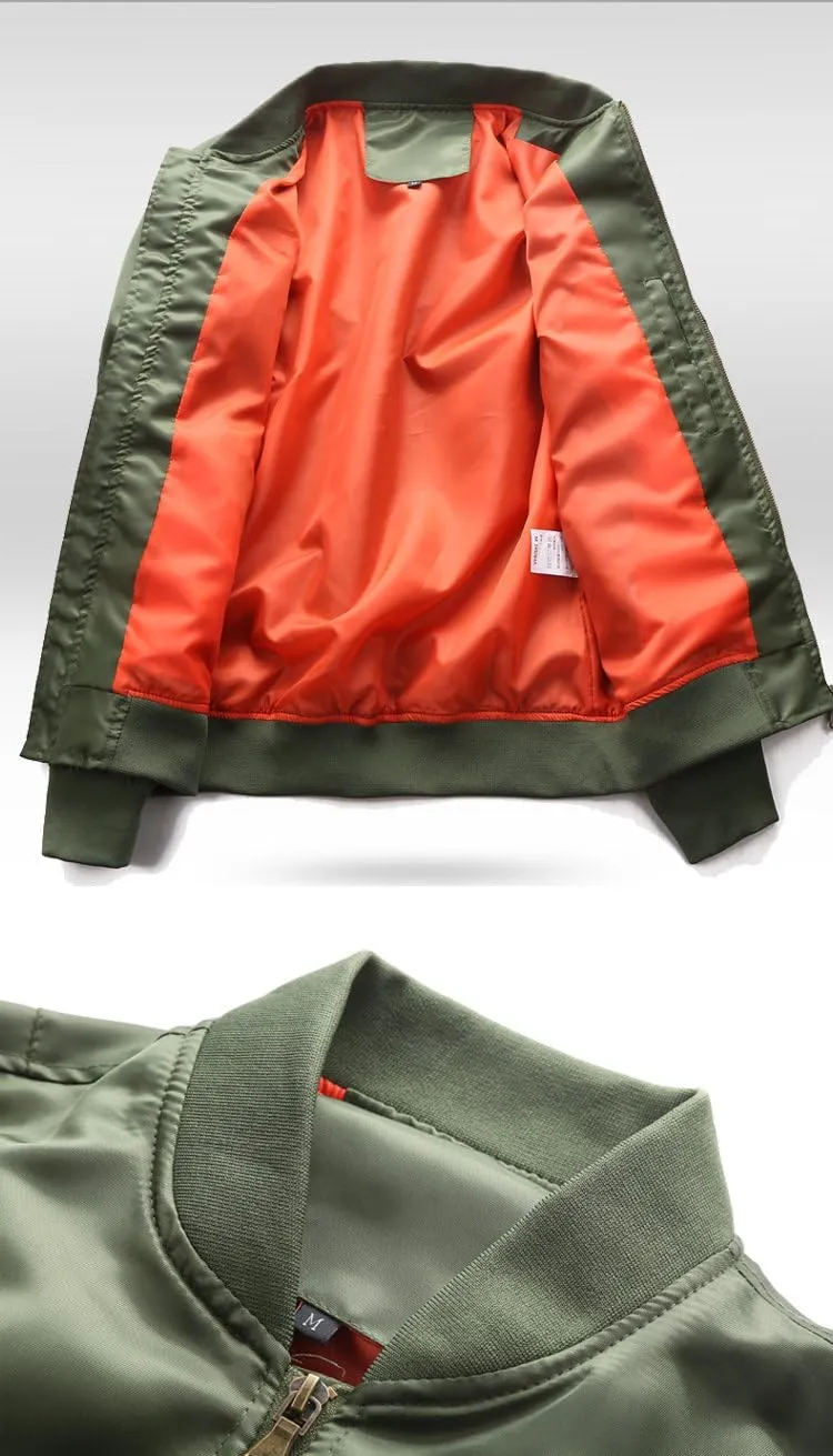 Mens Lightweight Bomber Jacket Flight Jacket Casual Softshell Varsity Jacket Reversible Bomber Flight Jacket