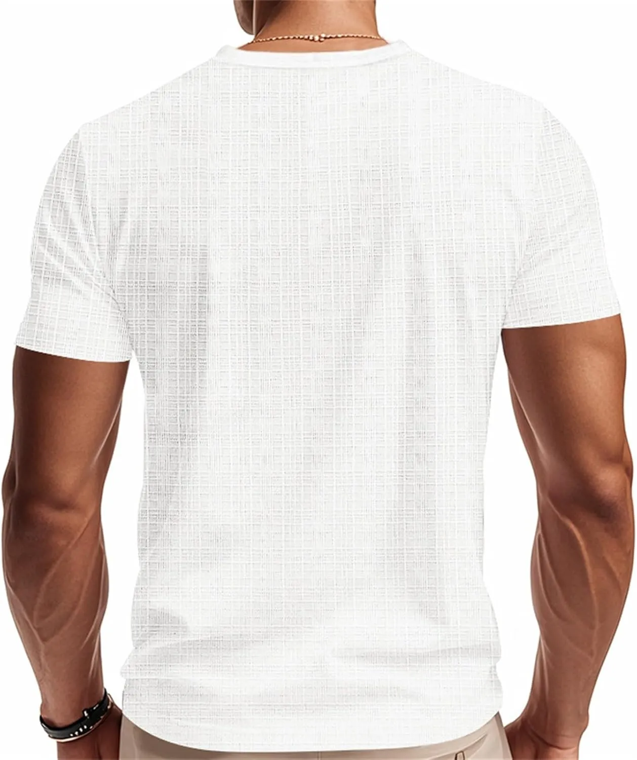 Mens Muscle Slim T Shirt V-Neck Longline Henley Shirt Gym Workout Athletic Tee Shirts Lightweight Stretchy Loose Tops