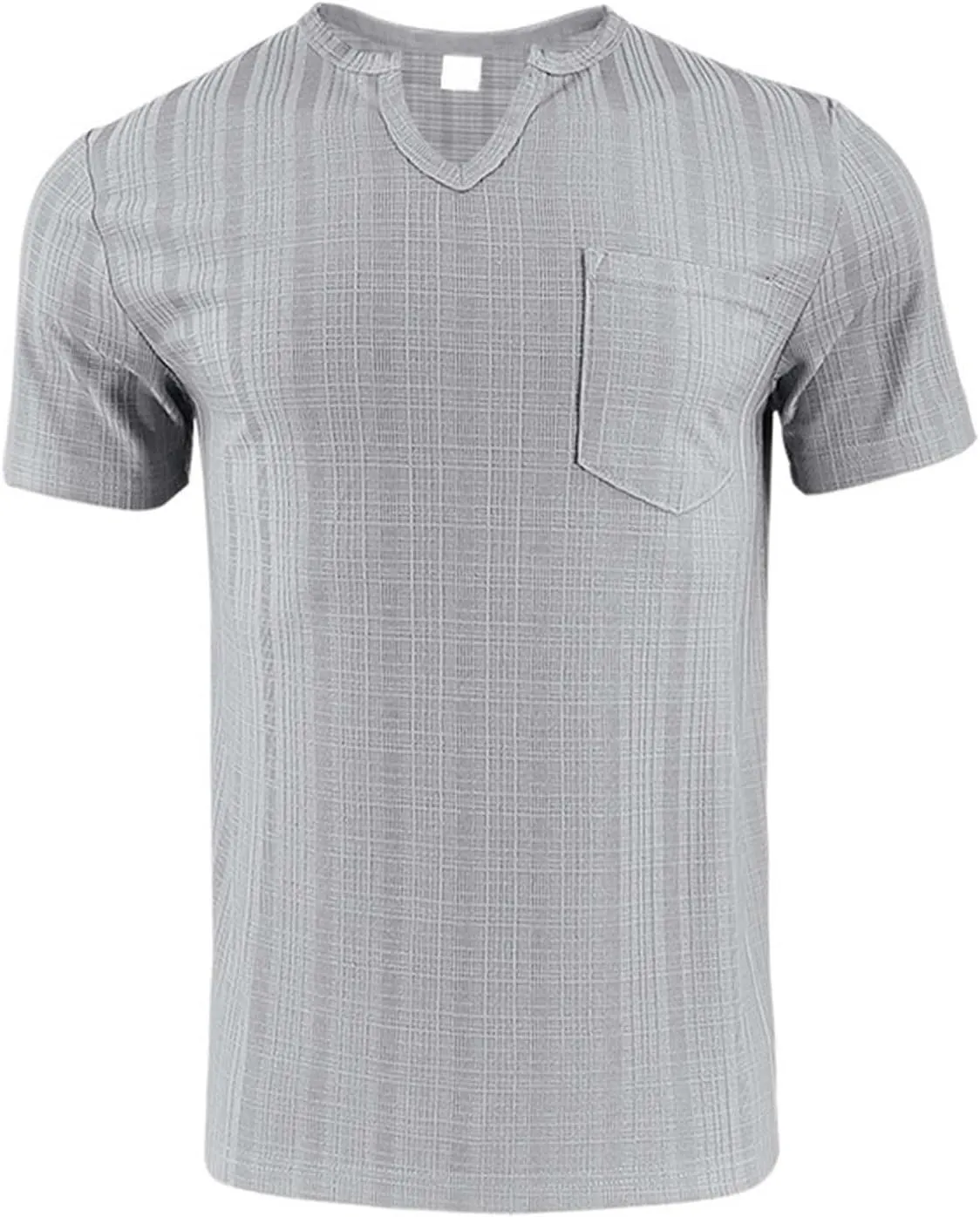 Mens Muscle Slim T Shirt V-Neck Longline Henley Shirt Gym Workout Athletic Tee Shirts Lightweight Stretchy Loose Tops