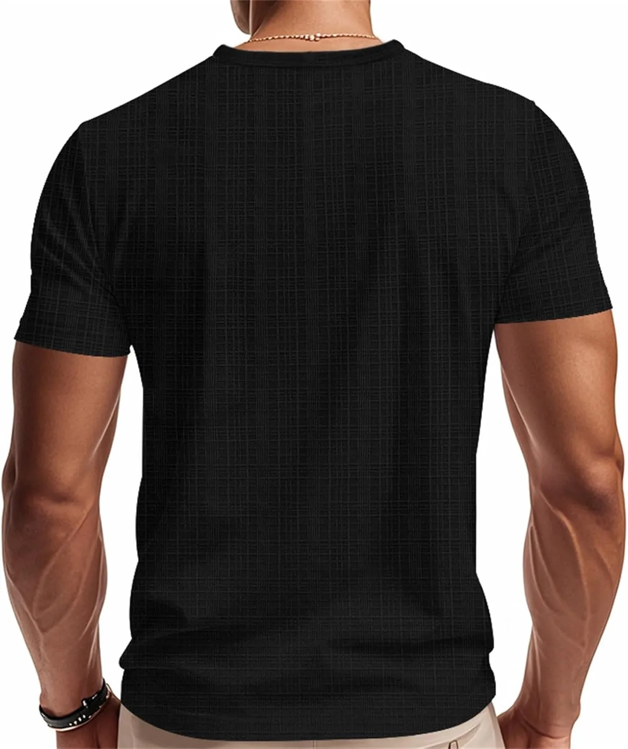Mens Muscle Slim T Shirt V-Neck Longline Henley Shirt Gym Workout Athletic Tee Shirts Lightweight Stretchy Loose Tops