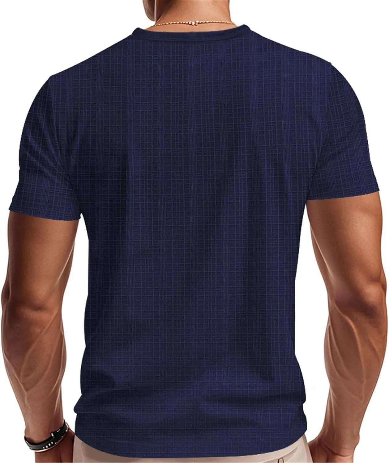Mens Muscle Slim T Shirt V-Neck Longline Henley Shirt Gym Workout Athletic Tee Shirts Lightweight Stretchy Loose Tops