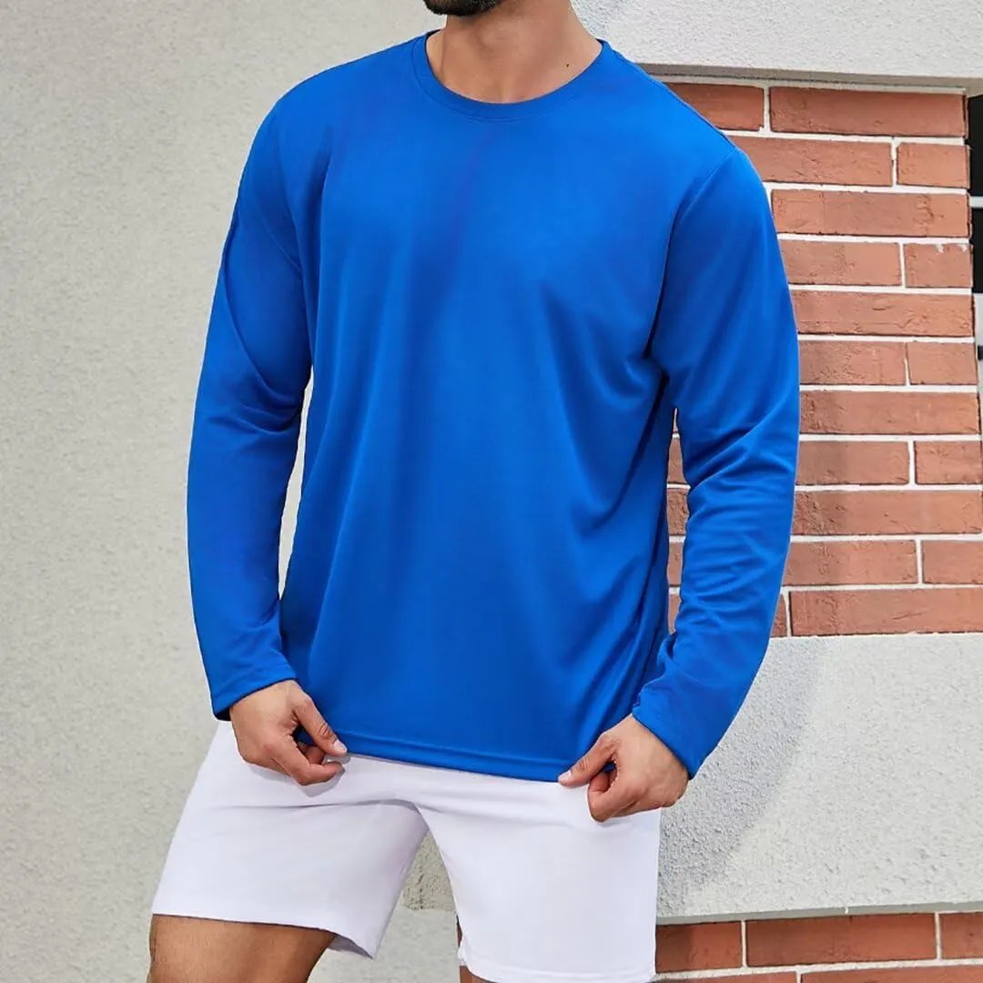 Men's Pack Dry-Fit Moisture Wicking Shirts UPF 50  Uv Long Sleeve Tees Breathable Sun Protection T-Shirt with Hood