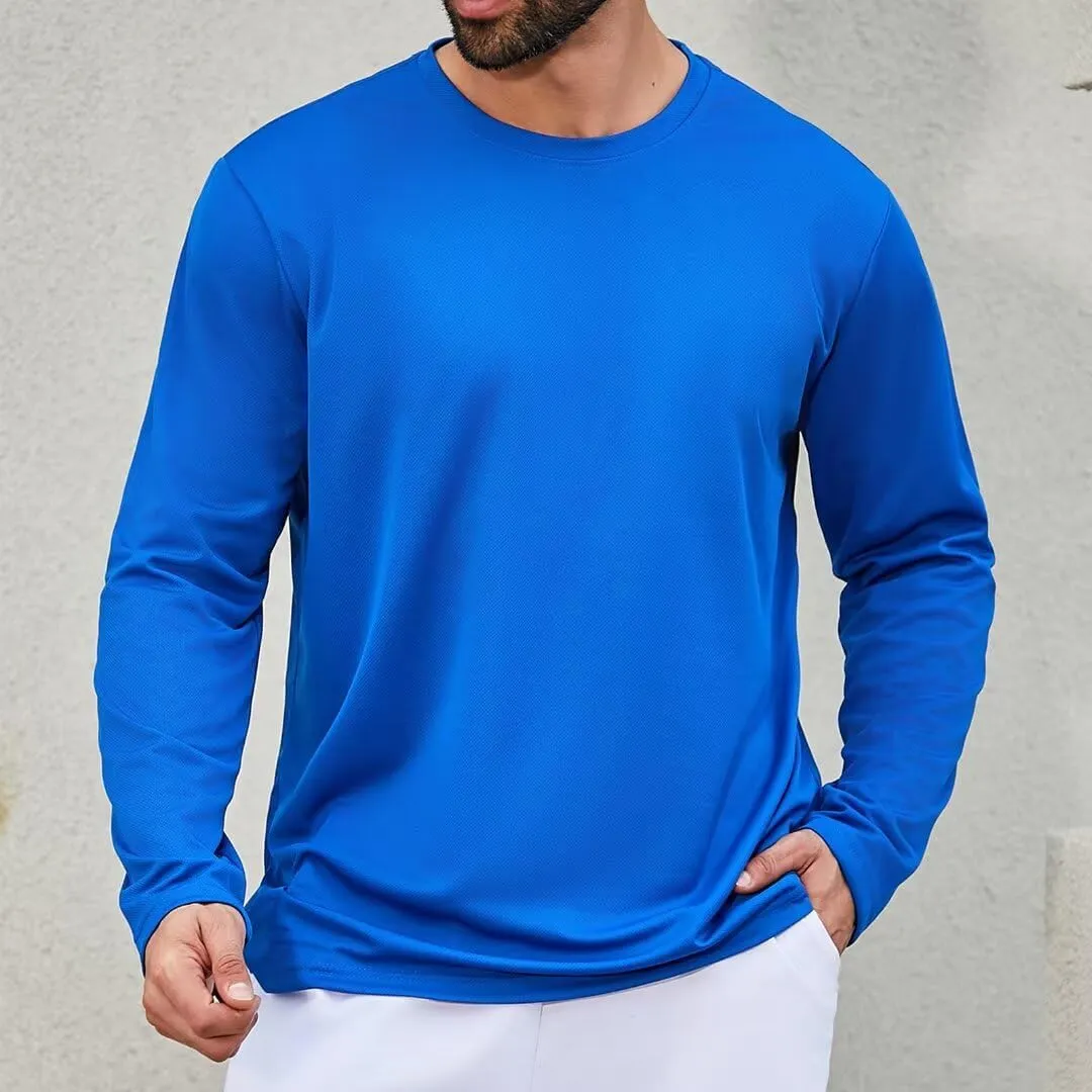 Men's Pack Dry-Fit Moisture Wicking Shirts UPF 50  Uv Long Sleeve Tees Breathable Sun Protection T-Shirt with Hood