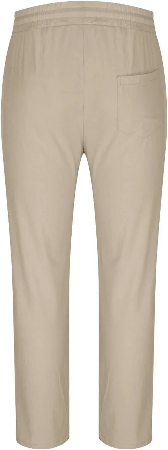 Men's Pants Casual Solid Color Drawstring Elastic Waist Breathable Sweatpants Outdor Full Length Jogger Pants