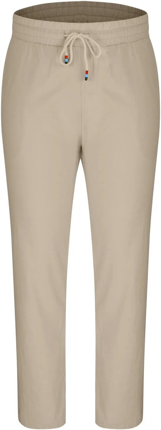 Men's Pants Casual Solid Color Drawstring Elastic Waist Breathable Sweatpants Outdor Full Length Jogger Pants