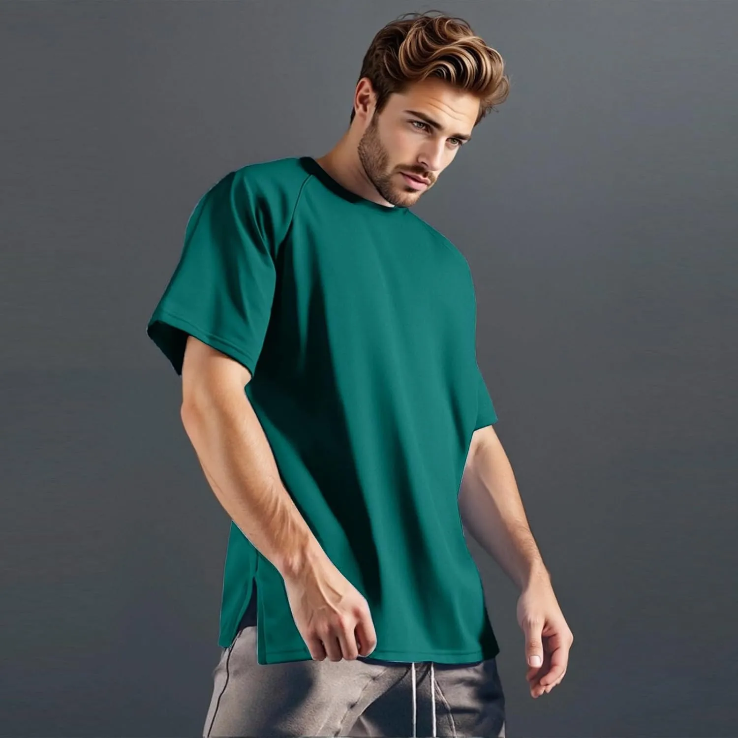 Mens Round Neck Pullovers Quick Dry Lightweight Breathable Summer Crewneck Workout Gym Shirt Sports Tops
