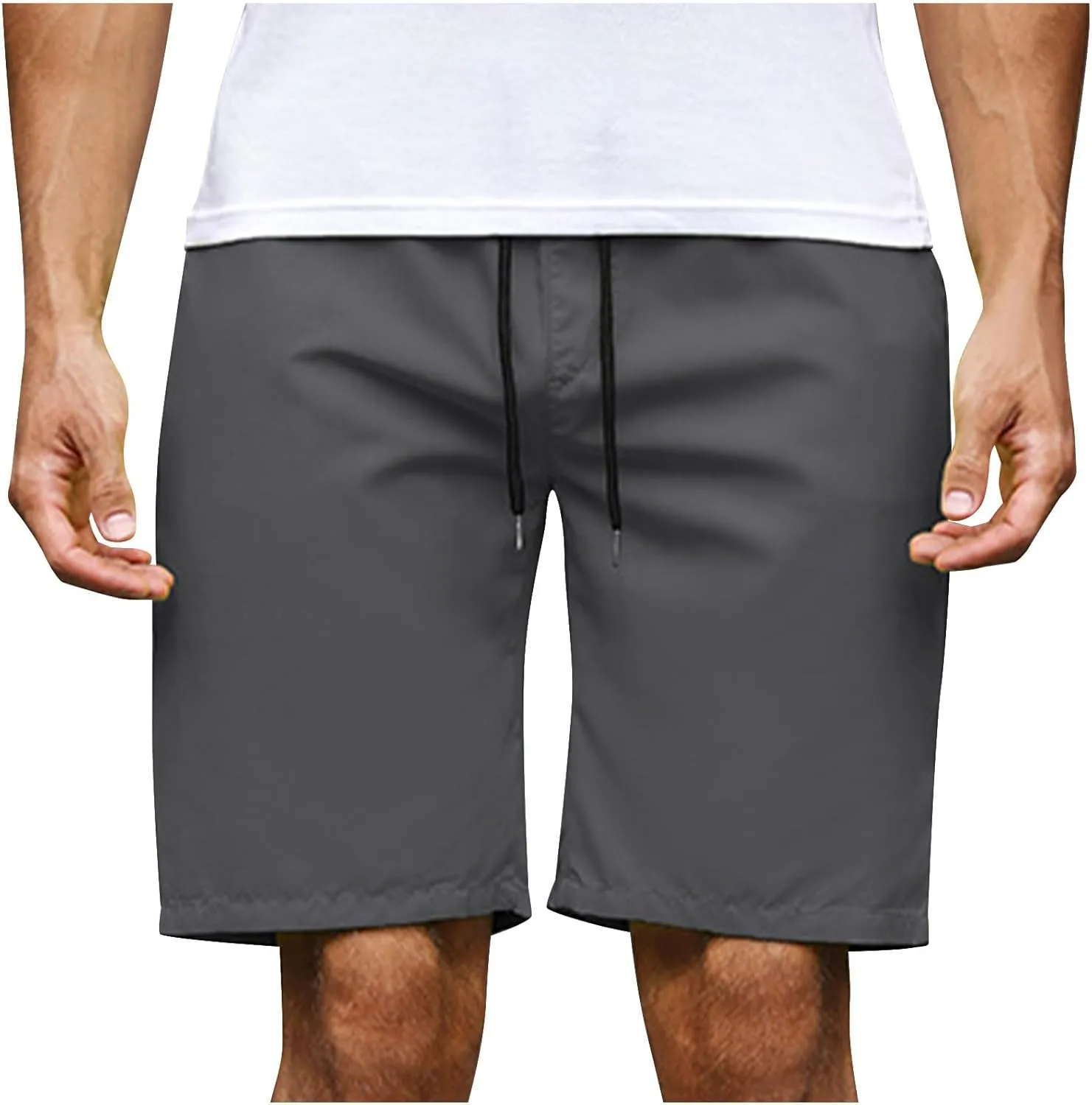 Men's Running Athletic Shorts Summer Casual Straight Leg Drawstring Waist Quick Dry Exercise Workout Shorts