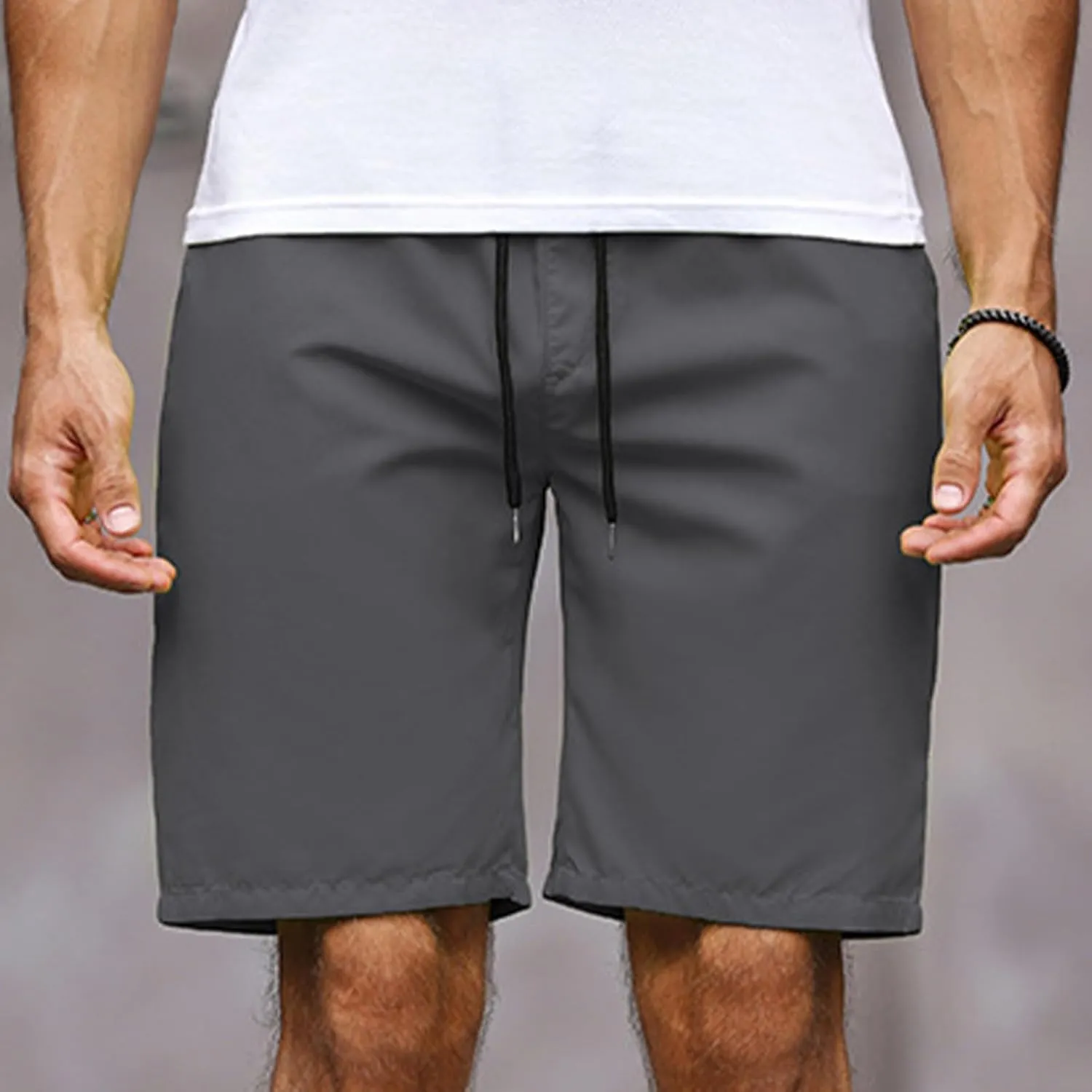 Men's Running Athletic Shorts Summer Casual Straight Leg Drawstring Waist Quick Dry Exercise Workout Shorts