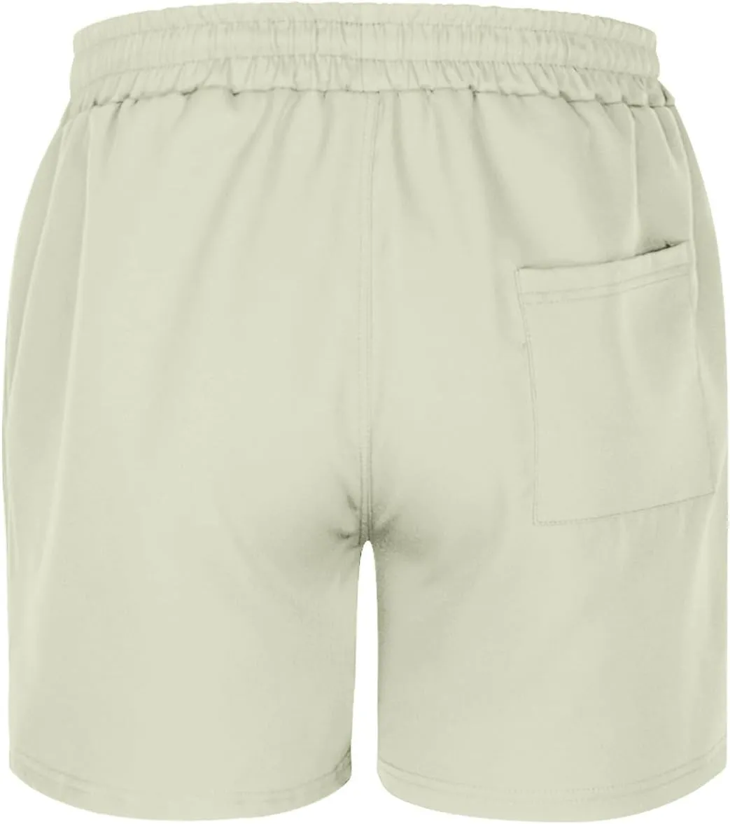 Mens Running Shorts 5 Inch Lightweight Drawstring Waist Athletic Shorts Summer Quick Dry Split Gym Workout Shorts
