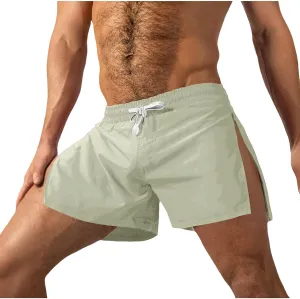 Mens Running Shorts 5 Inch Lightweight Drawstring Waist Athletic Shorts Summer Quick Dry Split Gym Workout Shorts